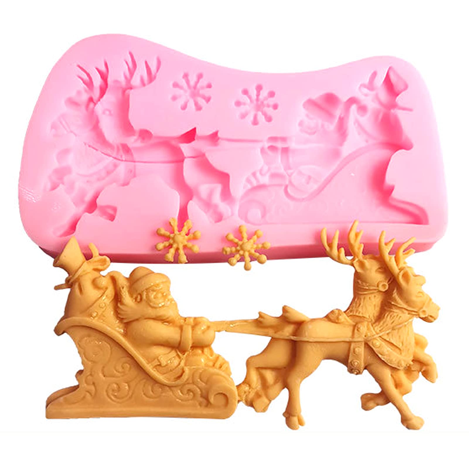 Pavoni - Stampo in silicone WISH KE098 - Tronchetto Babbo Natale sulla slitta