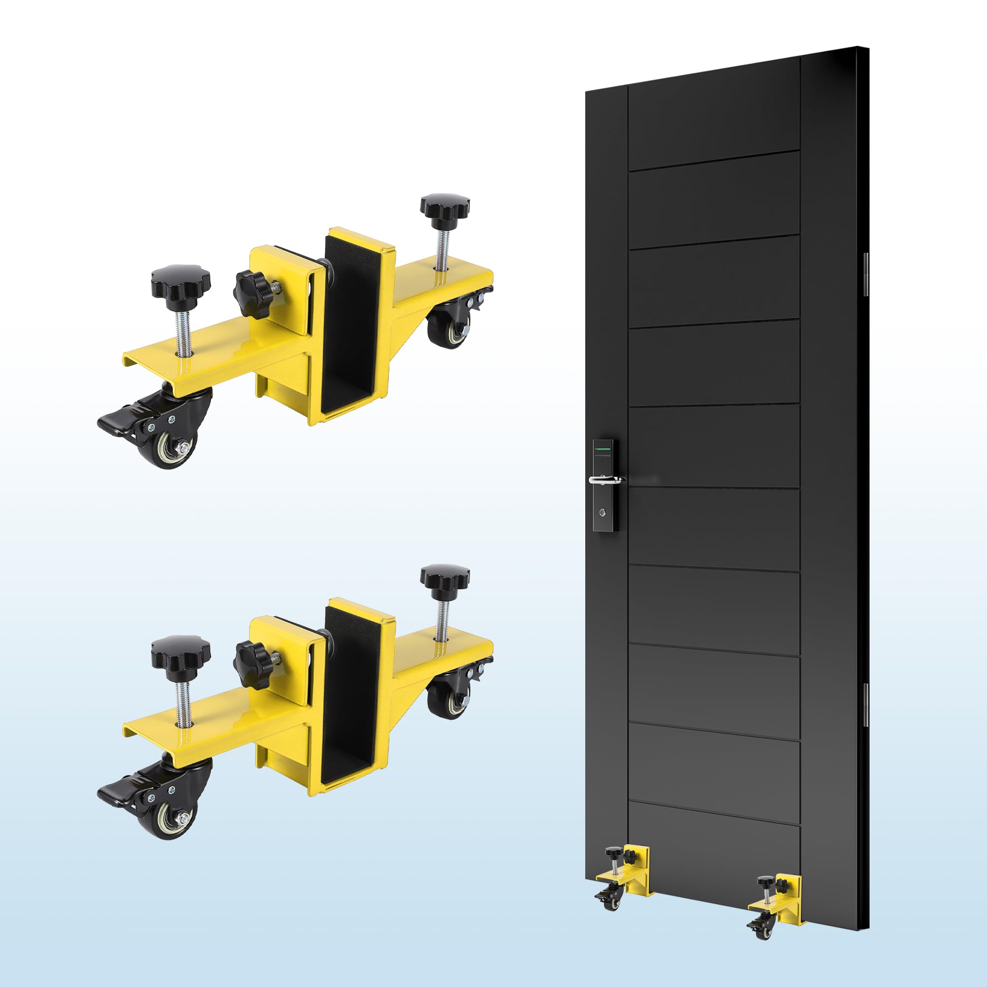 Schwerlast-Türwagen – 2-teiliges Set aus Stahl – 360° feststellbare Rollen – Kapazität 750 – 800 kg – für Platten 0 – 48 mm – kann mit einer Identität verwendet werden – ideal für den Einsatz