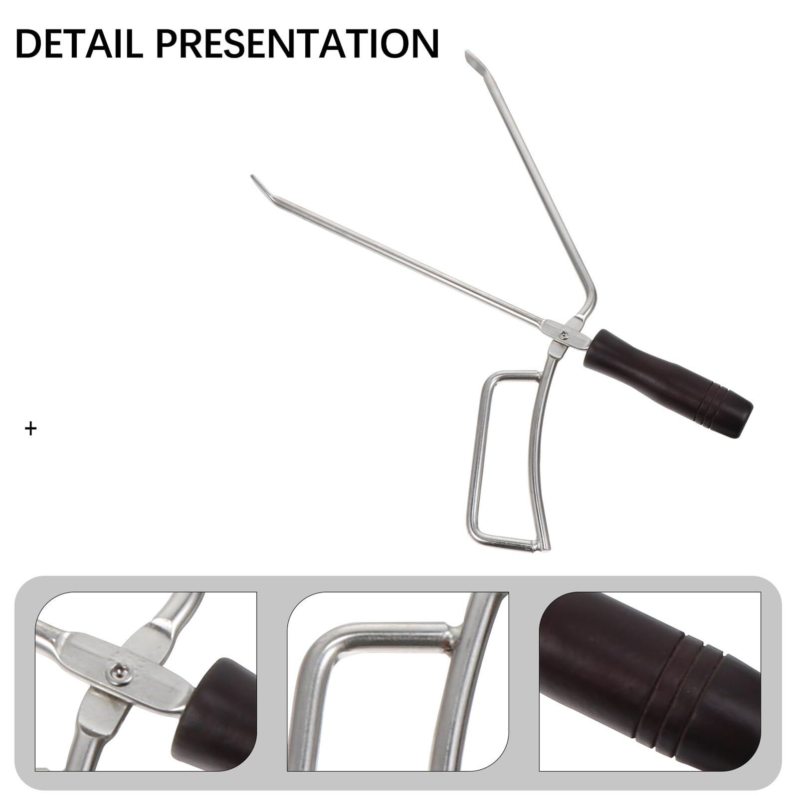 Pinza para Carbón de Acero Inoxidable Mango de Madera, Extensión Larga | Decoracion Verano, Pinza para Barbacoa al Aire Libre, Abrazadera de Carbón Extendida, Parrilla Barbacoa Carbon