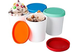 Reusable 1-Quart Leak-Free Ice Cream Containers for Easier Homemade and Effortless Freezing