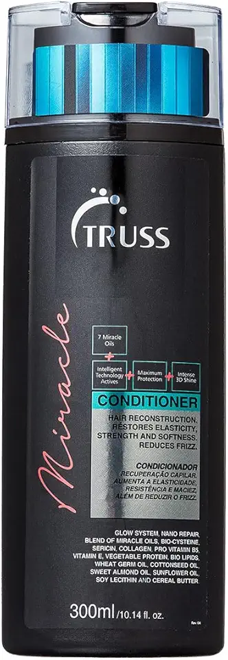 Truss Condicionador Miracle | Hidratação, Brilho 3D e Reconstrução para Cabelos Danificados | 300ml