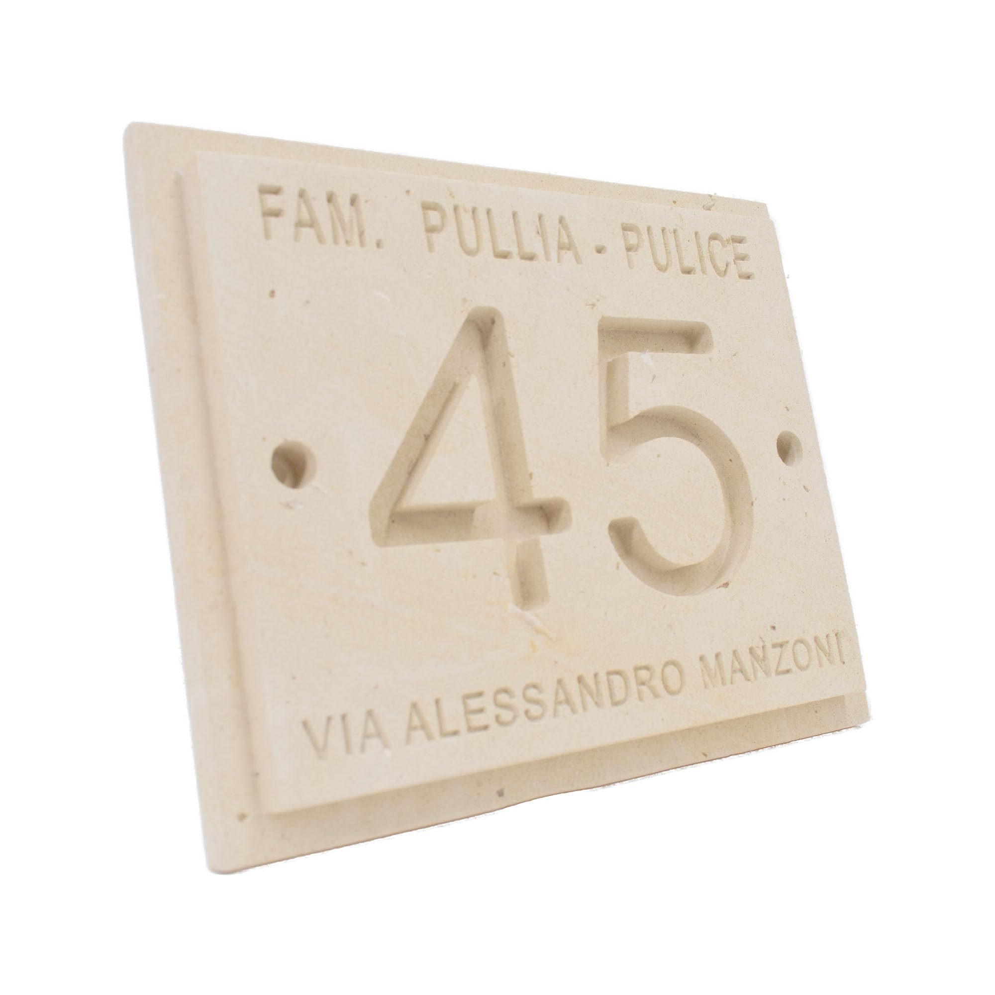 Numero civico esterno personalizzato inciso con nome della Via in Pietra Leccese misura 20x16cm numeri lettere da esterno targhetta cassetta postale campanello porta ingresso villa belle arti