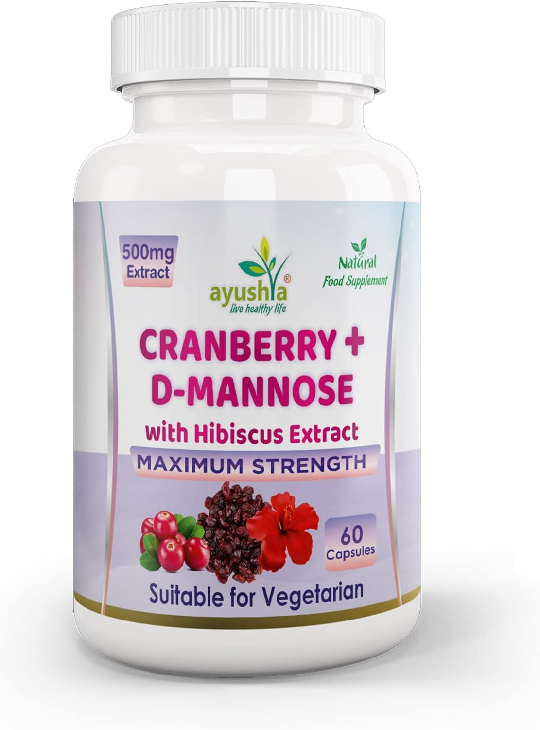 Ayushya Cranberry DMannose with Hibiscus Extract Capsules UTI Bladder