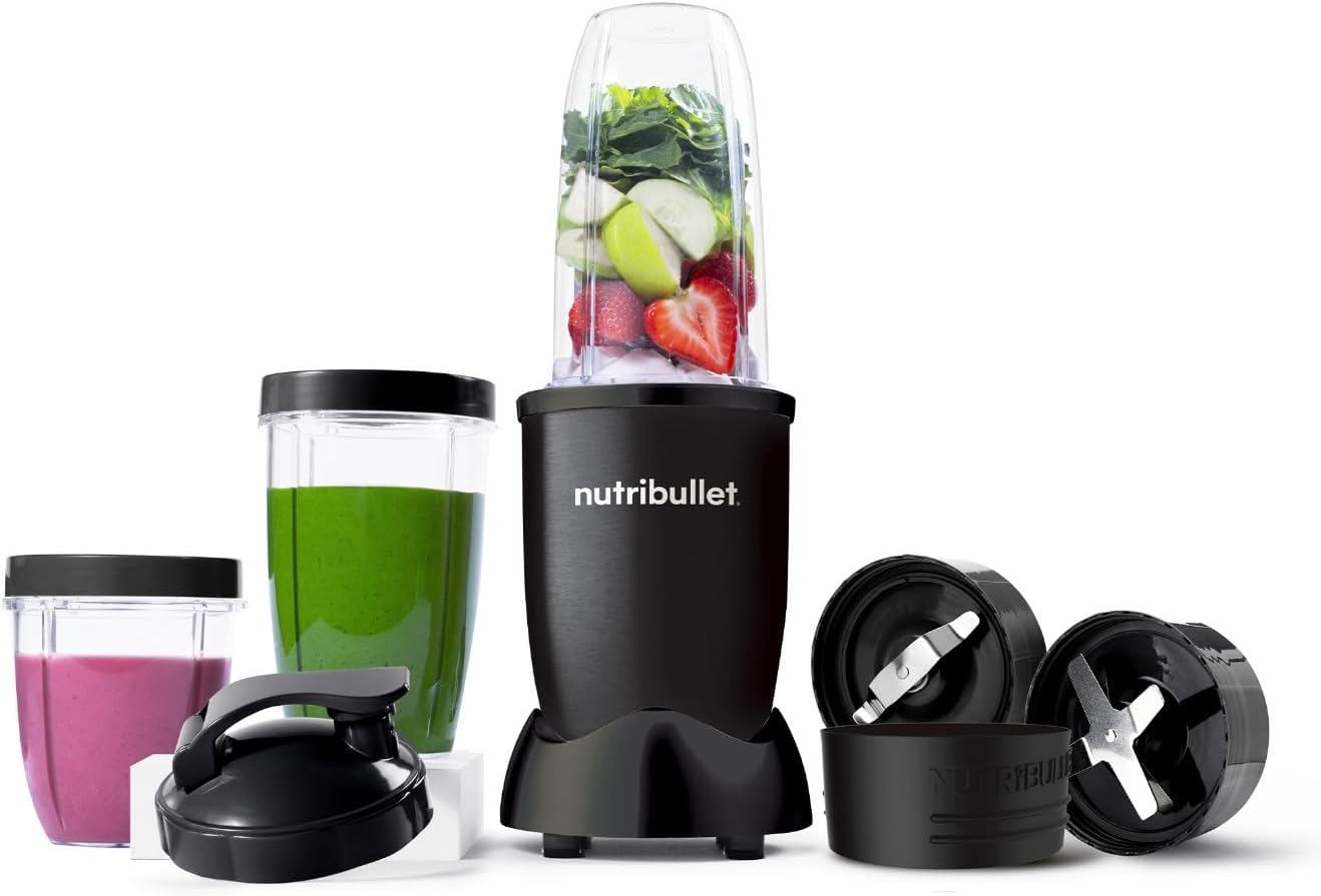 Mega Pack with nutribullet 900W Blender & 9 Accessories - Extra Powerful & Easy To Clean - Blend & Crush Ice, Nuts & Frozen Fruits - Smoothie Maker - Black