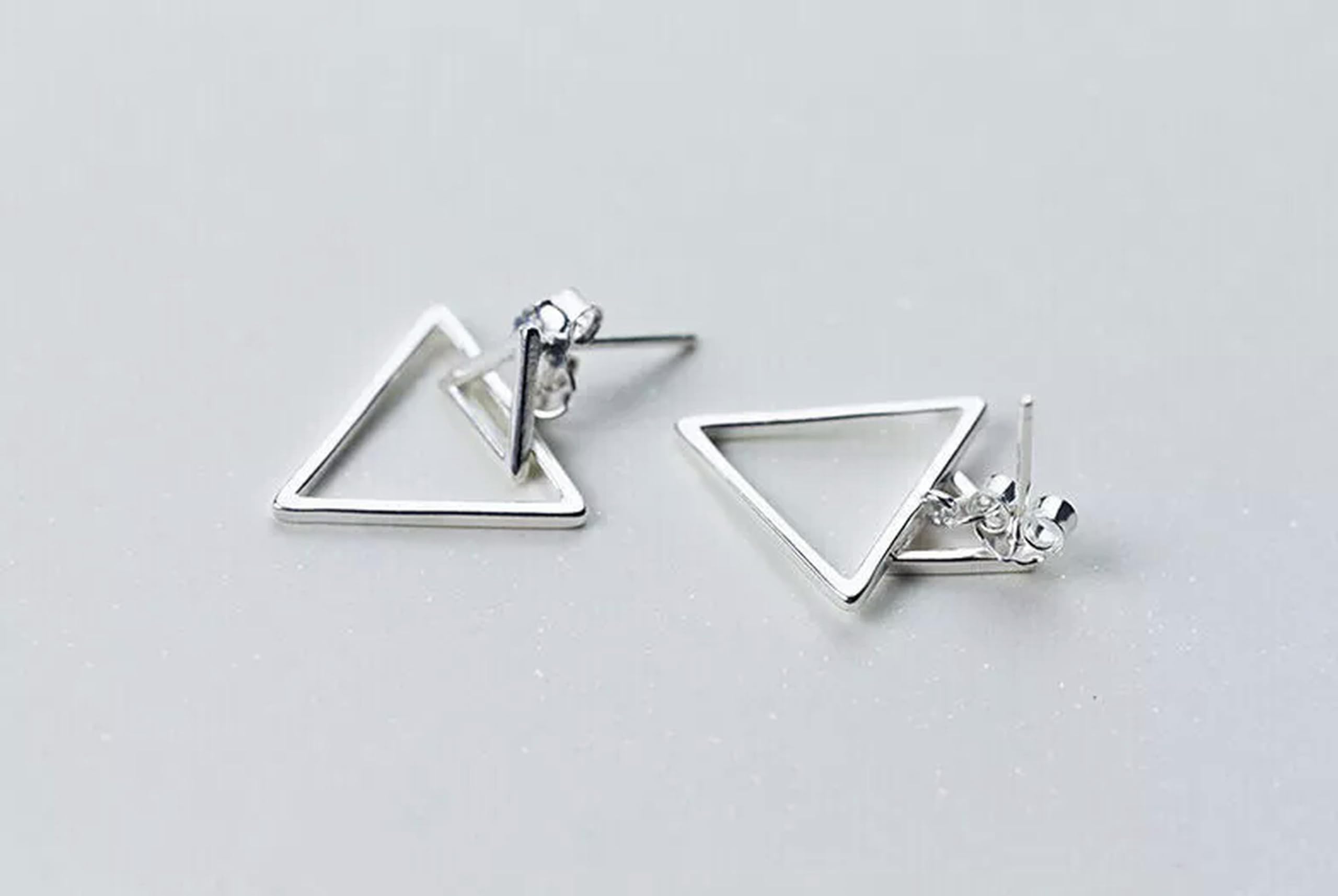 925 Sterling Silber Dreieck Ohrstecker Ear Jacket A1216-default