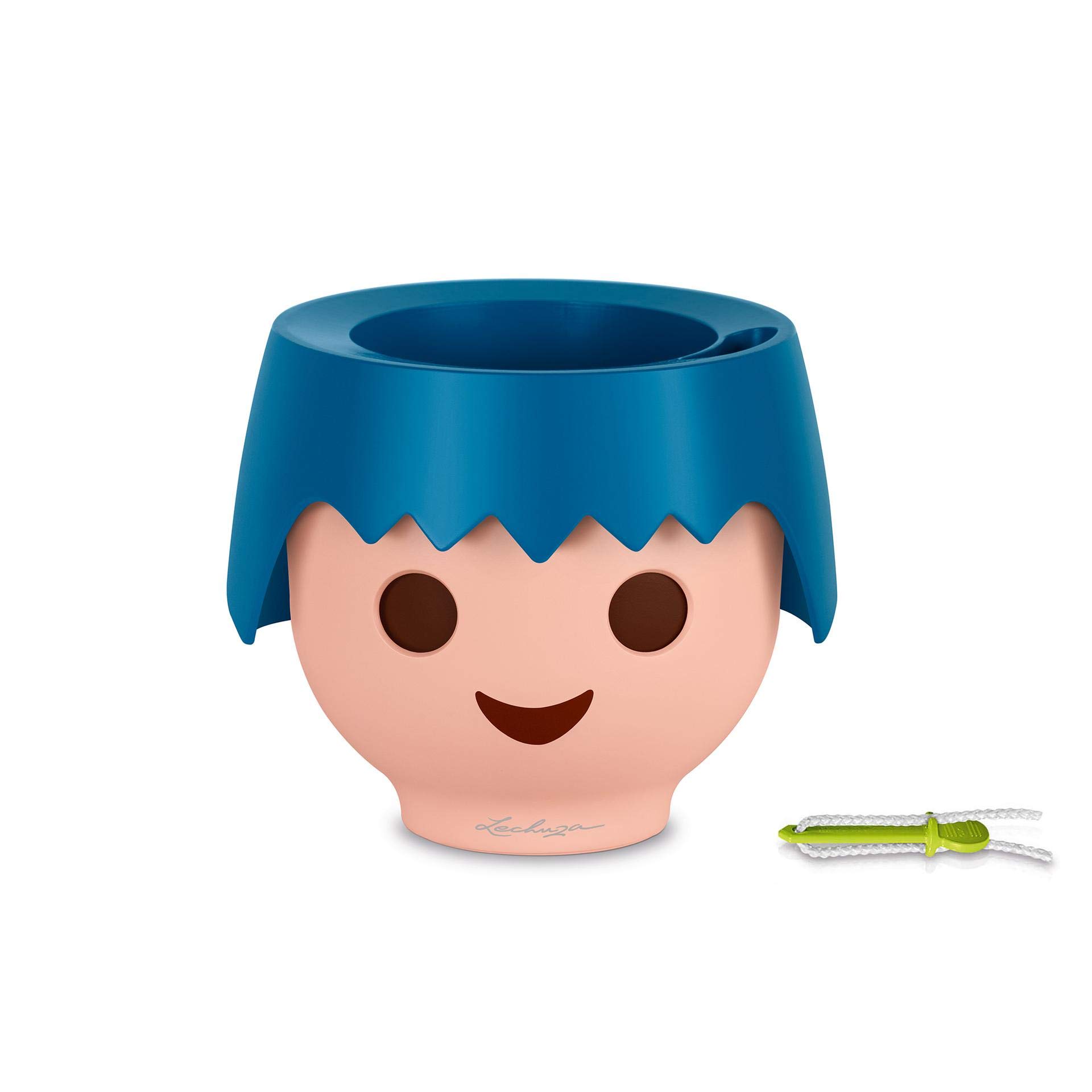 Lechuza – Pot de Fleurs d'Interieur Playmobil – Ojo – Réserve d'Eau Intégrée – Coloris Rose Rubis – Ø 21 x 15,8 cm