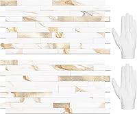 Vista 16 de STICKGOO 20 Hojas de Azulejos Despegables y Adhesivos para Salpicadero, Azulejos Adhesivos para Salpicadero de Cocina y Baño, Aspecto de Madera