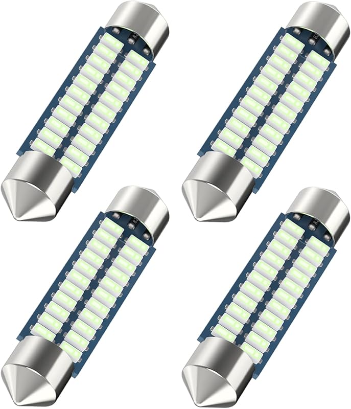 Lâmpada LED festoon Serundo Auto 42 mm 12 V Ice Blue para iluminação interna – Kit com 4 unidades