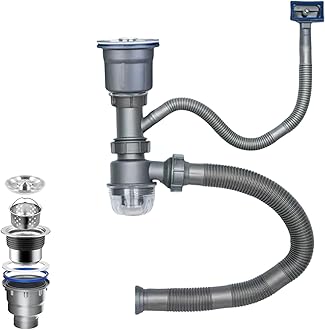 QruiLanTu Single Sink Kitchen Drainage Kit Space Saving Flexible Drain Pipe F...