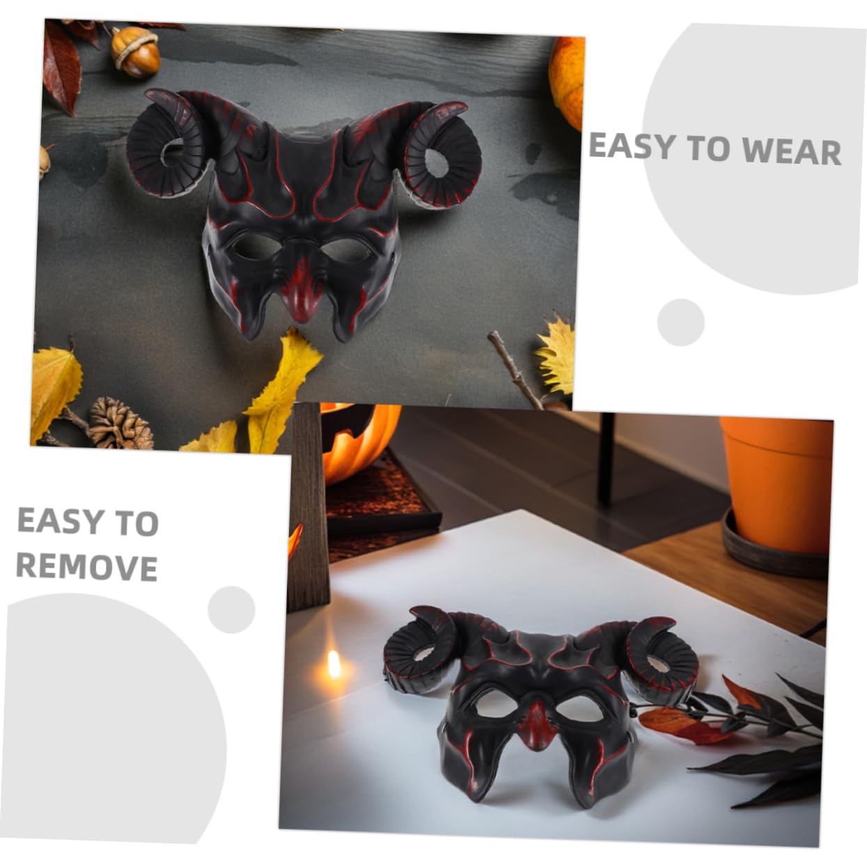 WOONEKY 2 maschera corno maschera con corna ariete spaventosa cosplay PR