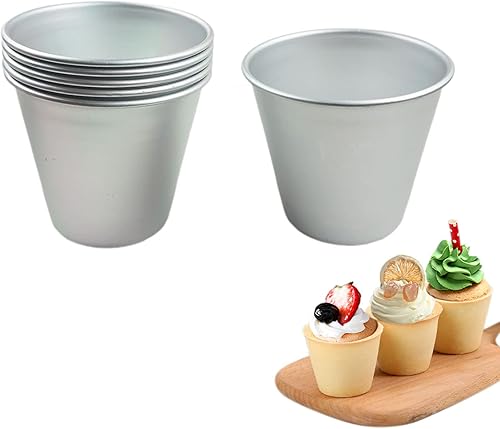 Vista 16 de 6 paquetes de moldes para popover, molde individual grande para muffins, taza de pudín de aluminio, molde fundido de chocolate, máquina para hornear