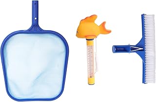 DOITOOL 1 conjunto de kit de limpeza de piscina limpador de banheira, conjunto de colheres de limpeza, conjunto de escova de azulejo de parede, ferramentas e suprimentos para piscina, rede de colher de piscina, limpador de piscina rede de limpeza de piscina
