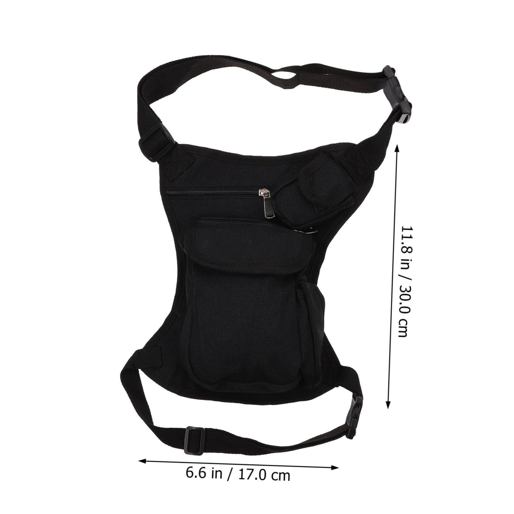 Riñonera Pierna Hombre de Lona Negra, Cómoda y Multi-Funcional para Actividades al Aire Libre y Aventura