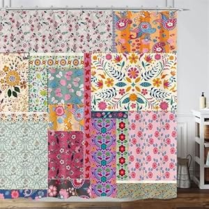 Zasłona prysznicowa patchwork vintage Pekmar 90x180cm