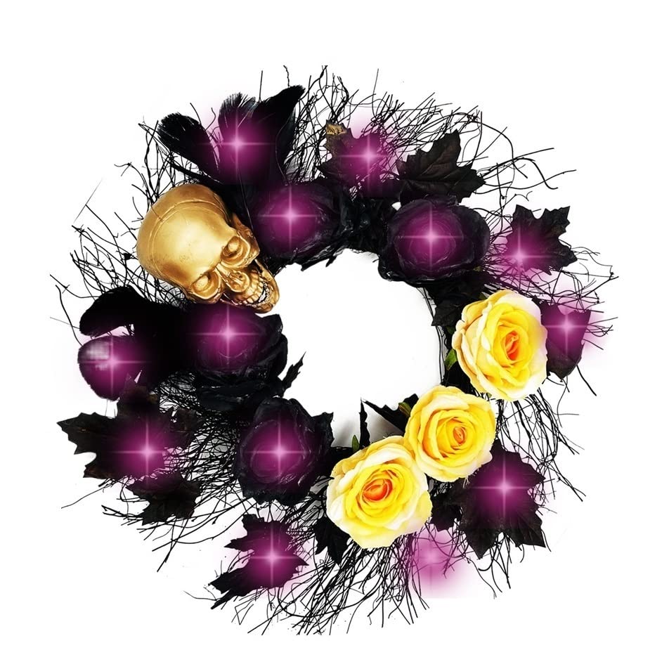 Guirlande plumes noires Halloween LED style gothique chic