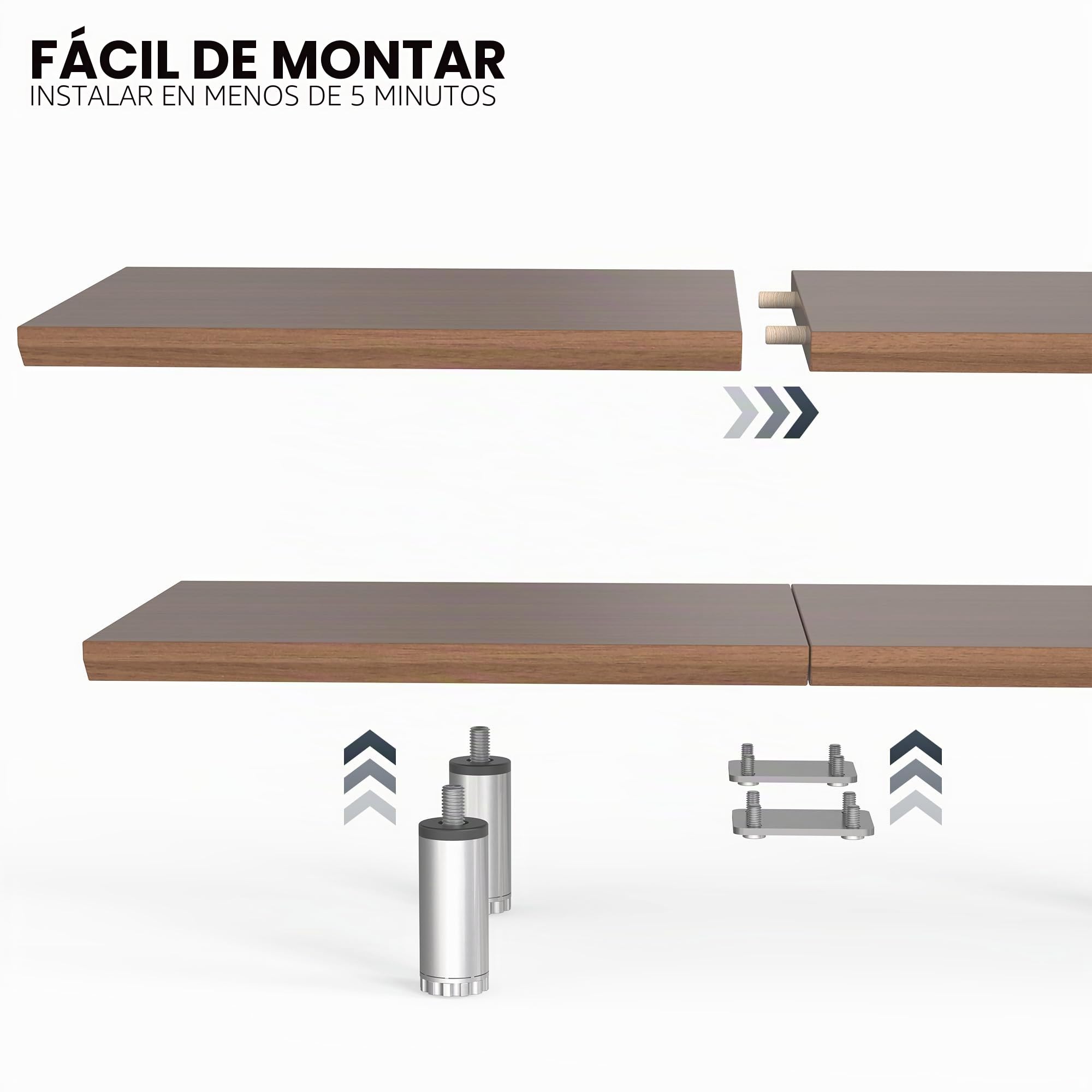 Fenge Soporte Monitor Grande, Elevador Monitor de Pata de Metal Altura Ajustable, Soporte para Monitor para PC/Portátil/TV 100x23,5x11,2cm G04E (Marrón)