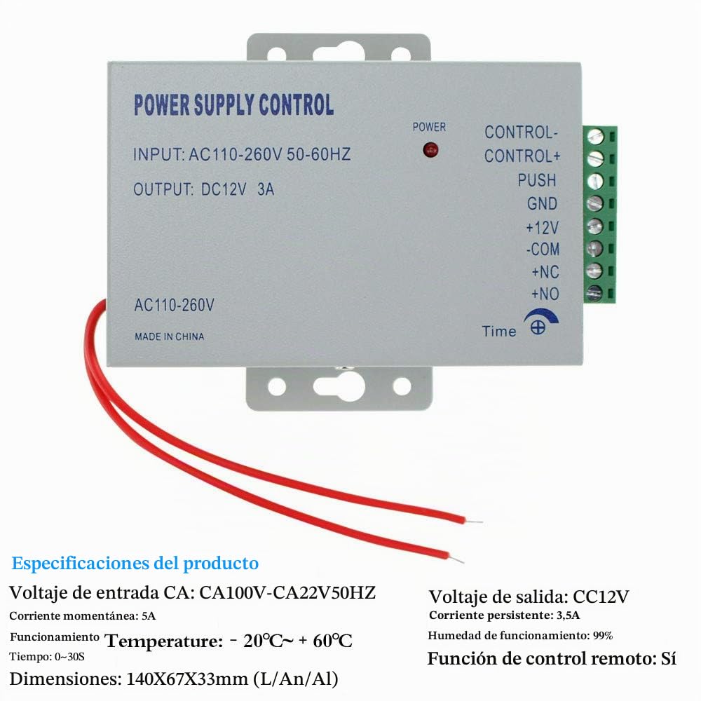 Kit Completo Completo para Sistema de Control de Acceso a la Puerta Lector de Tarjeta T11 + Cerradura Magnética 180KG + Fuente de Alimentación + Botón de Salida + Tarjetas de Identificación