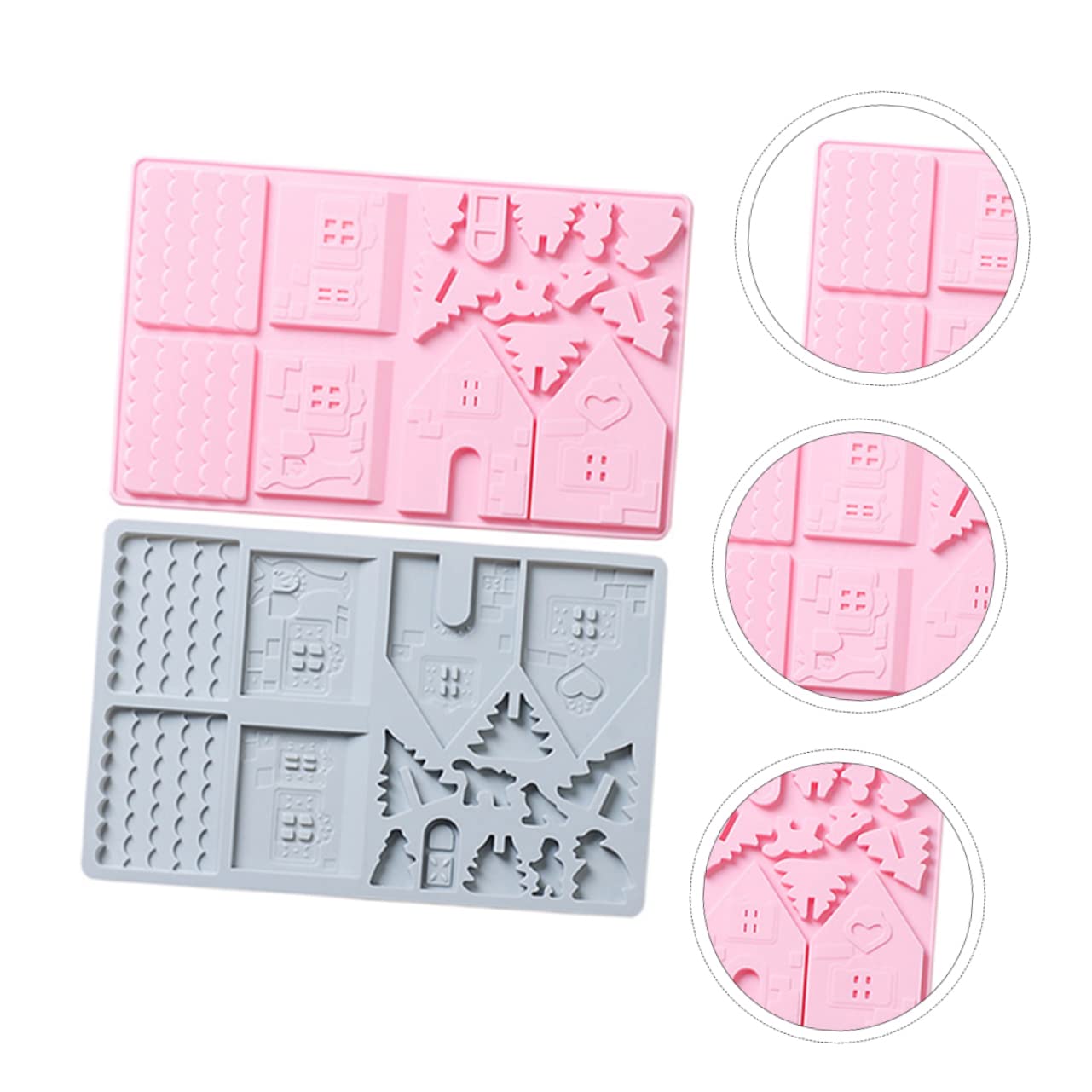 MAGICLULU 6 Ensembles Outils De Cuisson De Gâteaux Moules À Gâteaux Fondant Étain Forme De Fabrication De Bonbons Décoration Corbeille Para Pastel Poêle Gel De Silice Blue 2 Pièces * 6