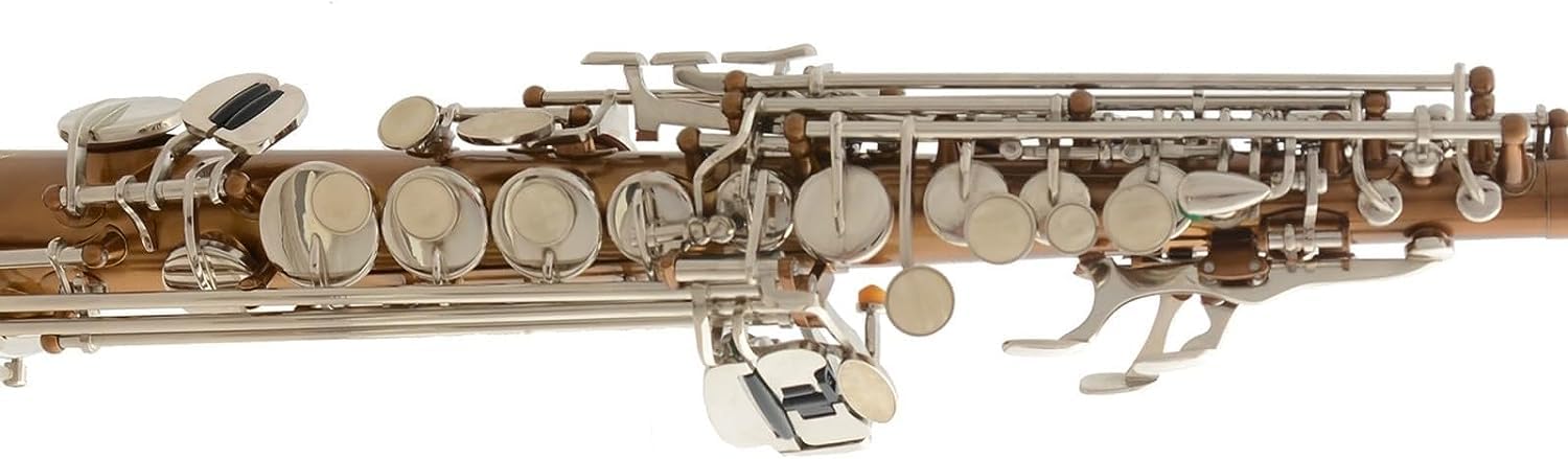 Zestaw dla początkujących saksofonu dla dorosłych – wysoki, płaski, mosiężny korpus prosty instrument muzyczny z antyczną miedzianą powierzchnią