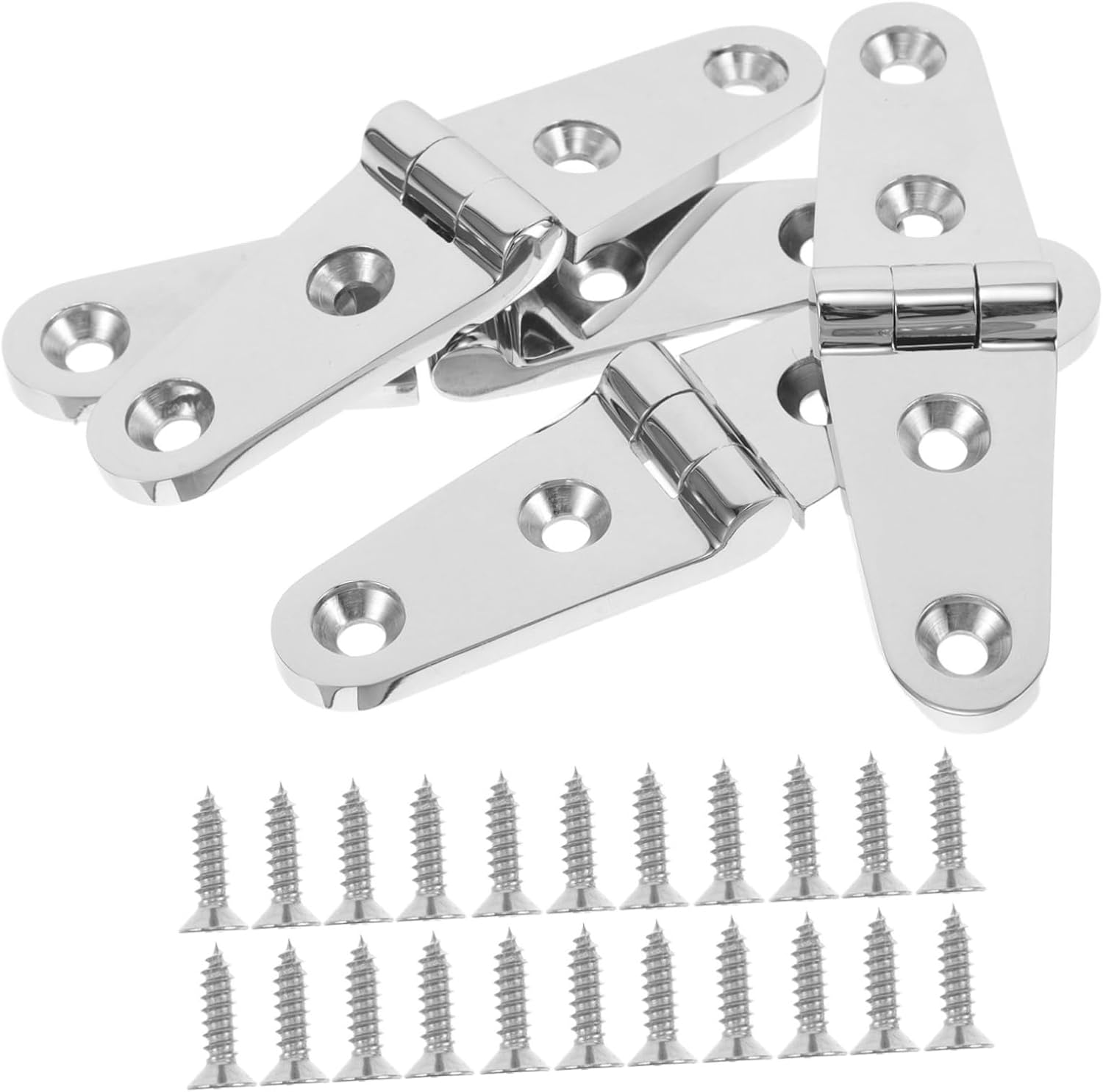 20pcs Mirror Polished Marine Hinges Heavy Duty Steel Hardware for Boat Yacht Cabinet Hatch Do