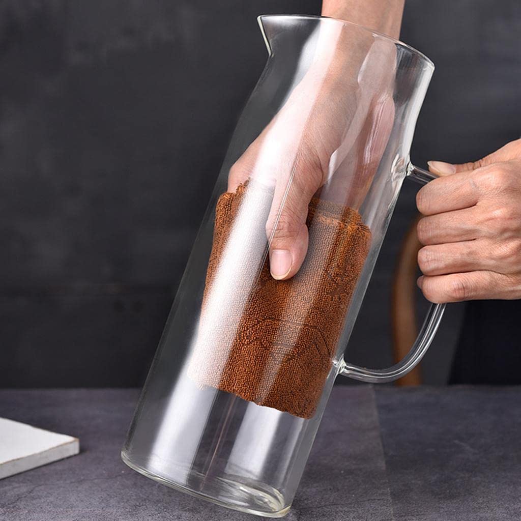 Sharplace Jarra de Agua para Servir Bebidas Frías Y Calientes con Tapa Filtro Material Vidrio Borosilicato Uso en Hogar Oficina Conferencias Fiestas Familiares, 24x8cm B