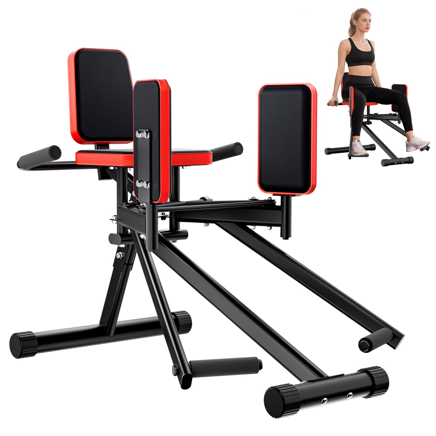 GartistGo Hip Abductor Machine for Home Use, Inner/Outer Thigh Exercise Equipment with 2 Resistance Levels, 120KG Capacity, Adjustable Leg Trainer for Glutes, Thighs & Hips