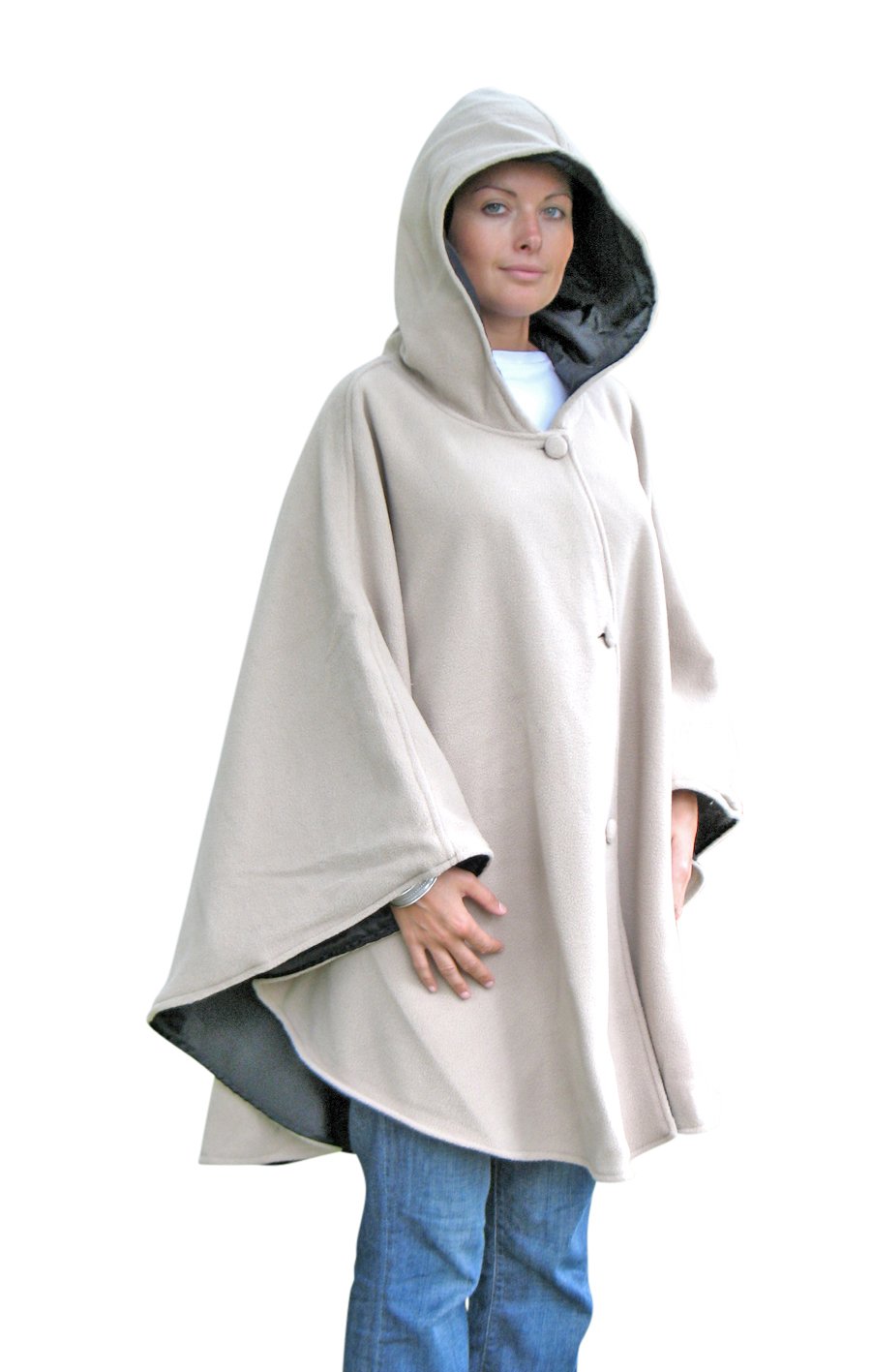 REVERSIBLE HOODED CAPE PONCHO