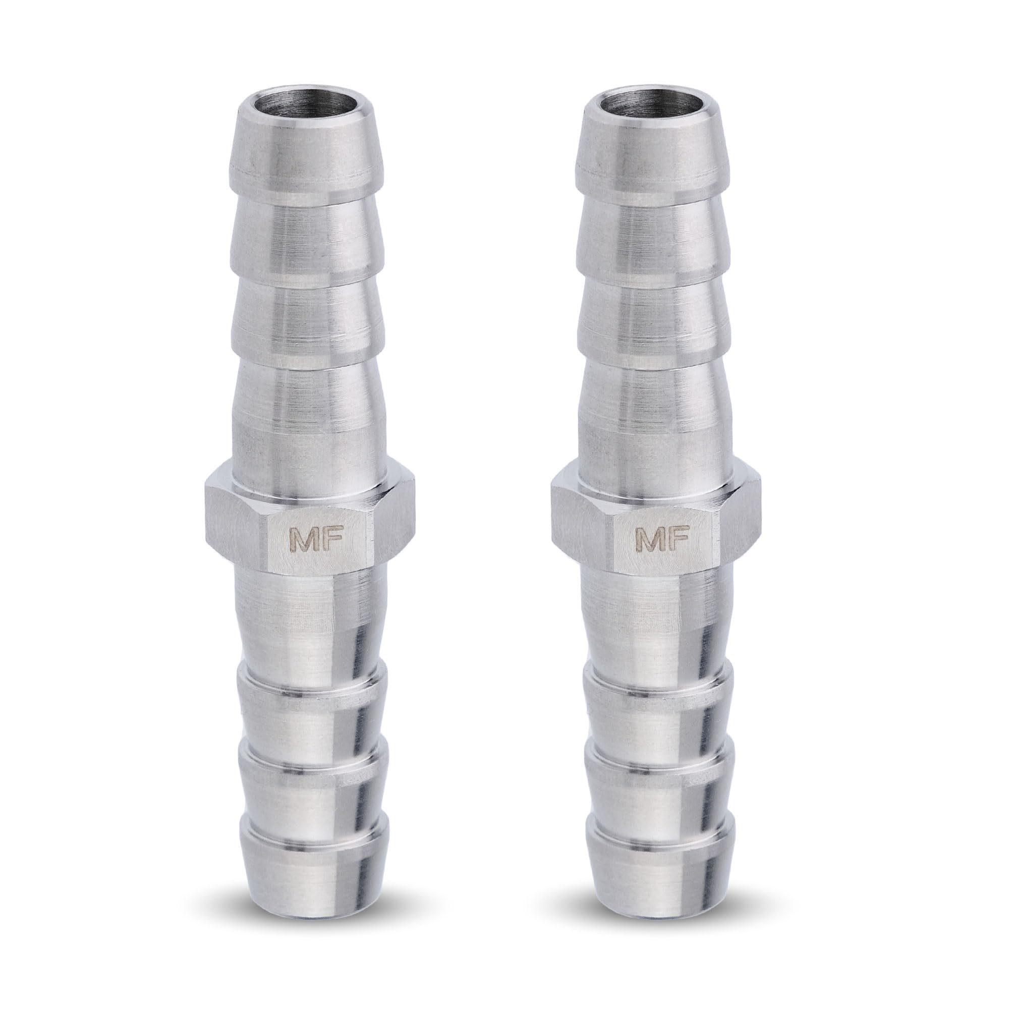 MAACFLOW MAACFLOW Stainless Steel 5/16" Hose ID Barb Fitting Splicer Repair Union Mender (Barb OD 0.36") (Pack of 2)