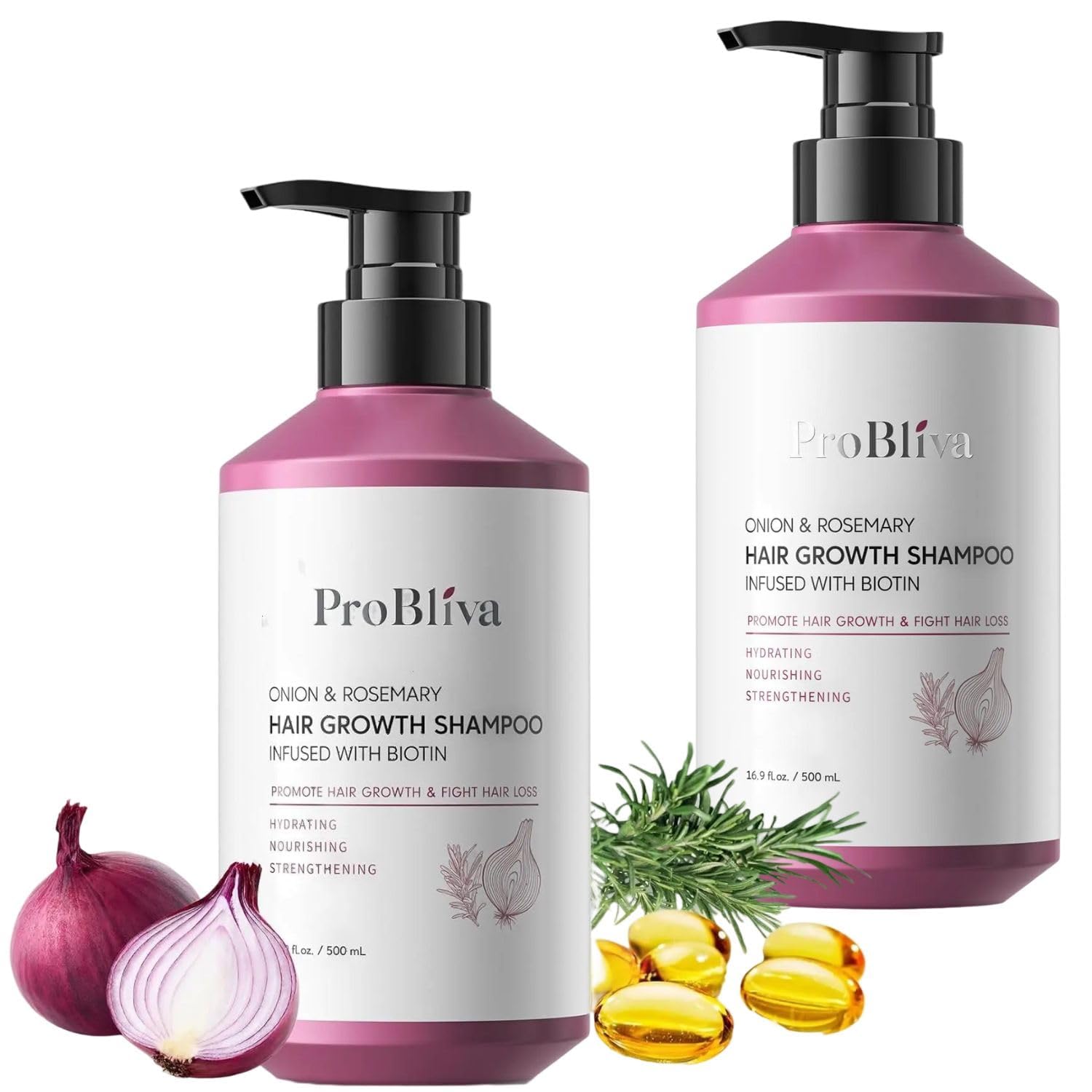 Onion & Rosemary Hair Growth Shampoo: Biotin Infused Shampoo for Hair Loss and Thinning Hair - Promotes Healthier, Thicker and Stronger Hair for Women
