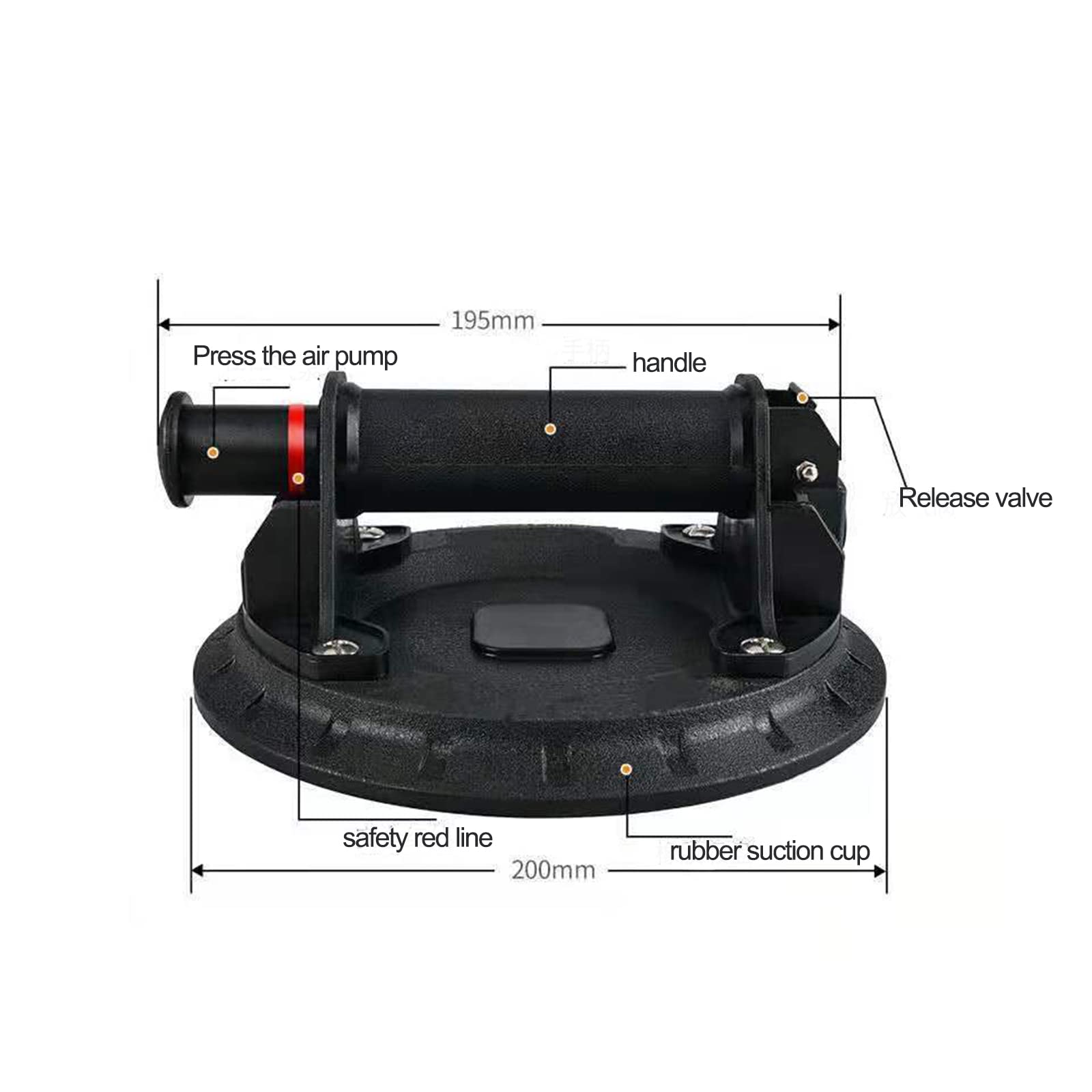 Ventose Di Sollevamento Professionali - Portata 220 Kg, Per Vetro, Piastrelle, Mobili