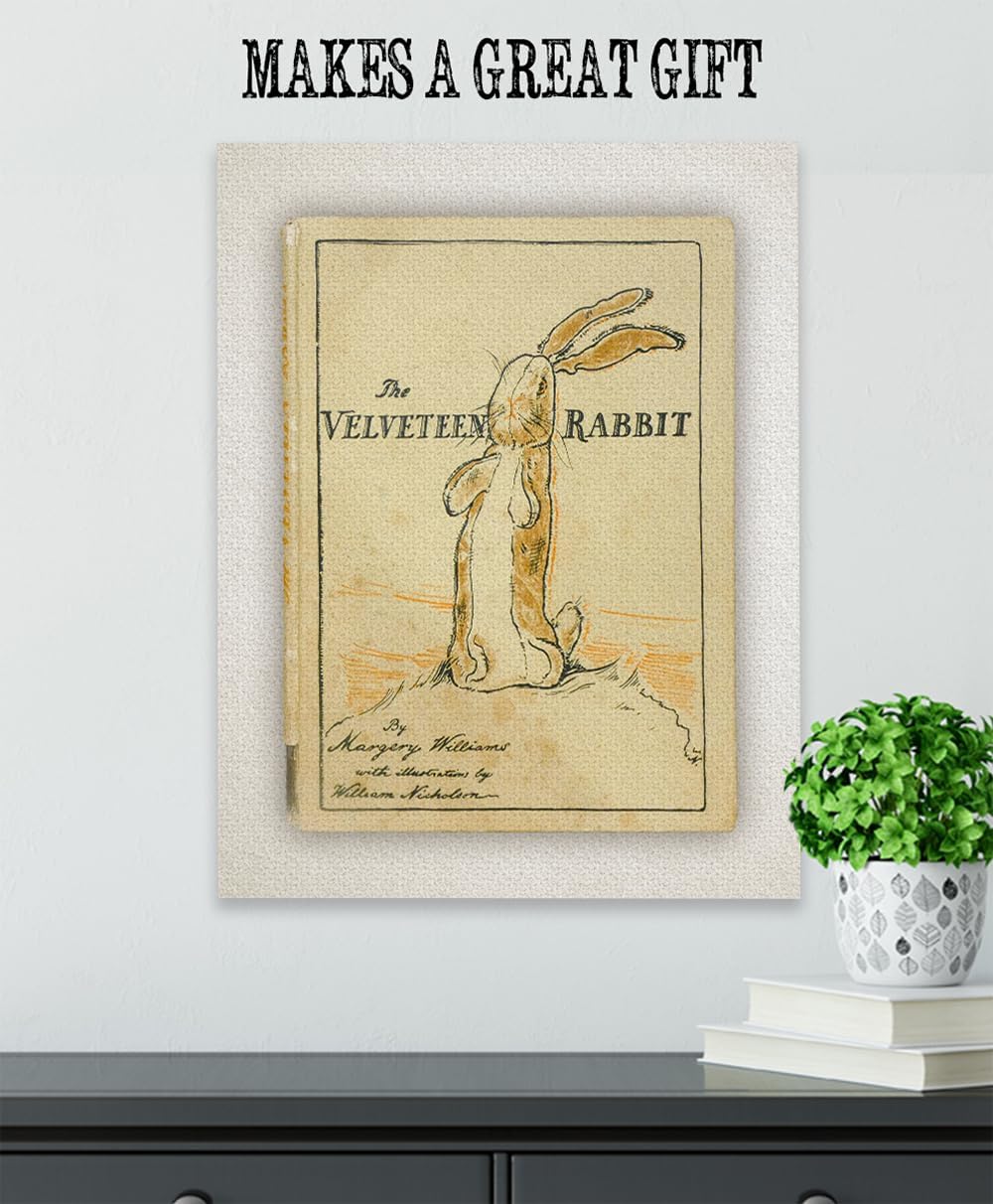 The Velveteen Rabbit Book Cover 18x24 Unframed Print – Vintage Book Cover Art for Children's Rooms, Nurseries, Libraries, Reading Nooks, Bookstores – Whimsical, Nostalgic Gift for Book Lovers