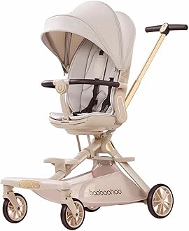 Lightweight Folding Stroller Wagon for Baby & Toddler Travel, 360° Reversible Seat, Adjustable Canopy with Storage Basket, Airplane-Friendly Compact Umbrella Stroller