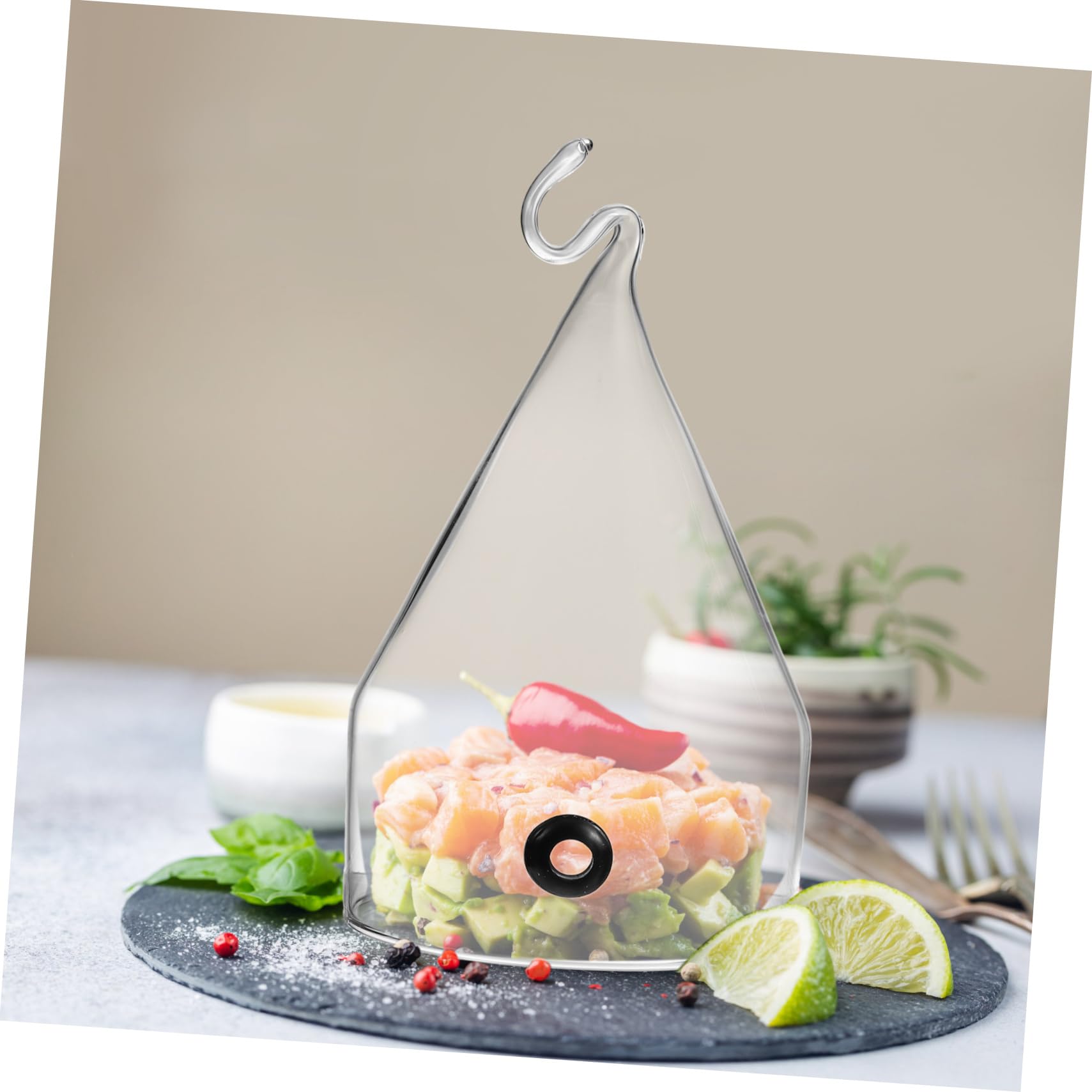 Dôme de Présentation à Gâteaux en Verre, Couvercle Transparent pour Dessert