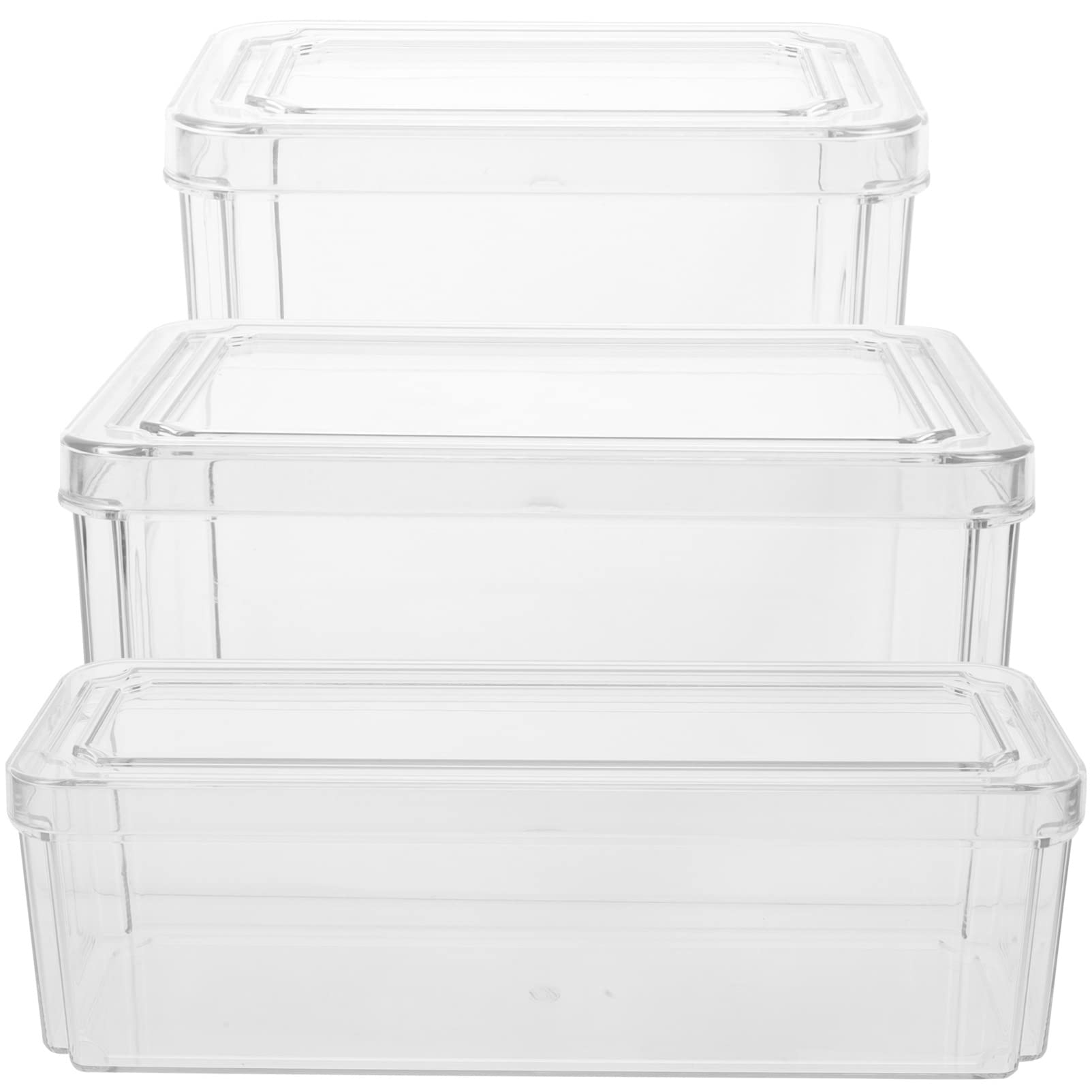 BESTonZON 3stücke Küchen-versiegelungsbox Für Kühlschrank Aufbewahrungsbox Für Lebensmittel Obstbox Mit Verschluss Kühlschrankbox Zum Organisieren Gefrierbehälter Aus Pet-material