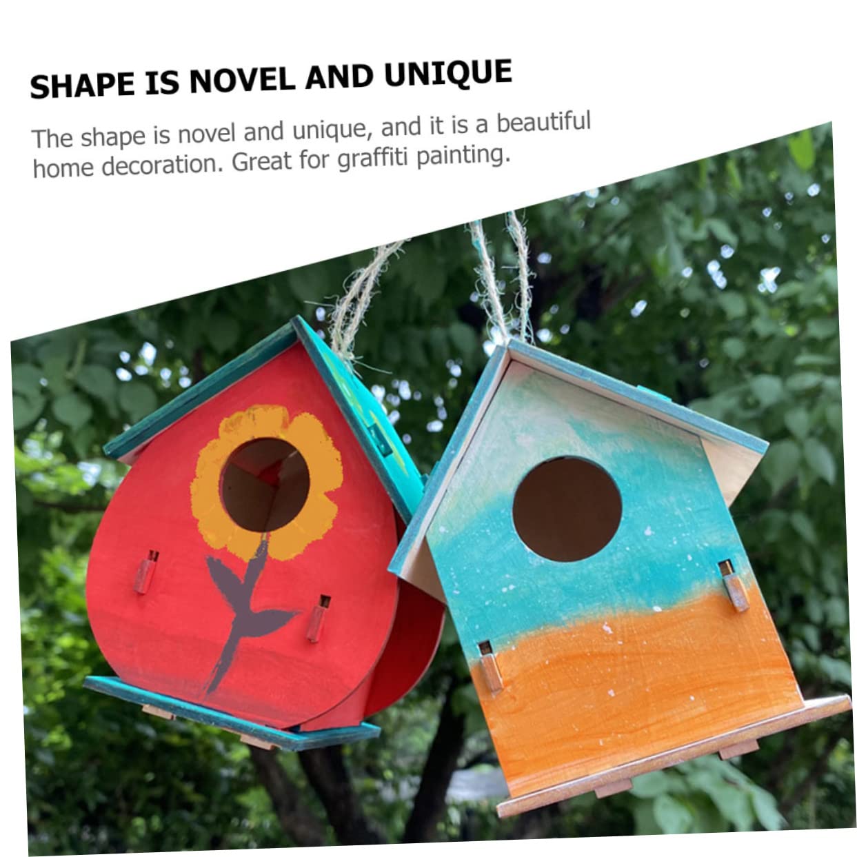 Yardwe 1 Juego Casa de Madera Pintar Pájaros Diy Manualidades Creativas Decoración de Jardín y Fiesta