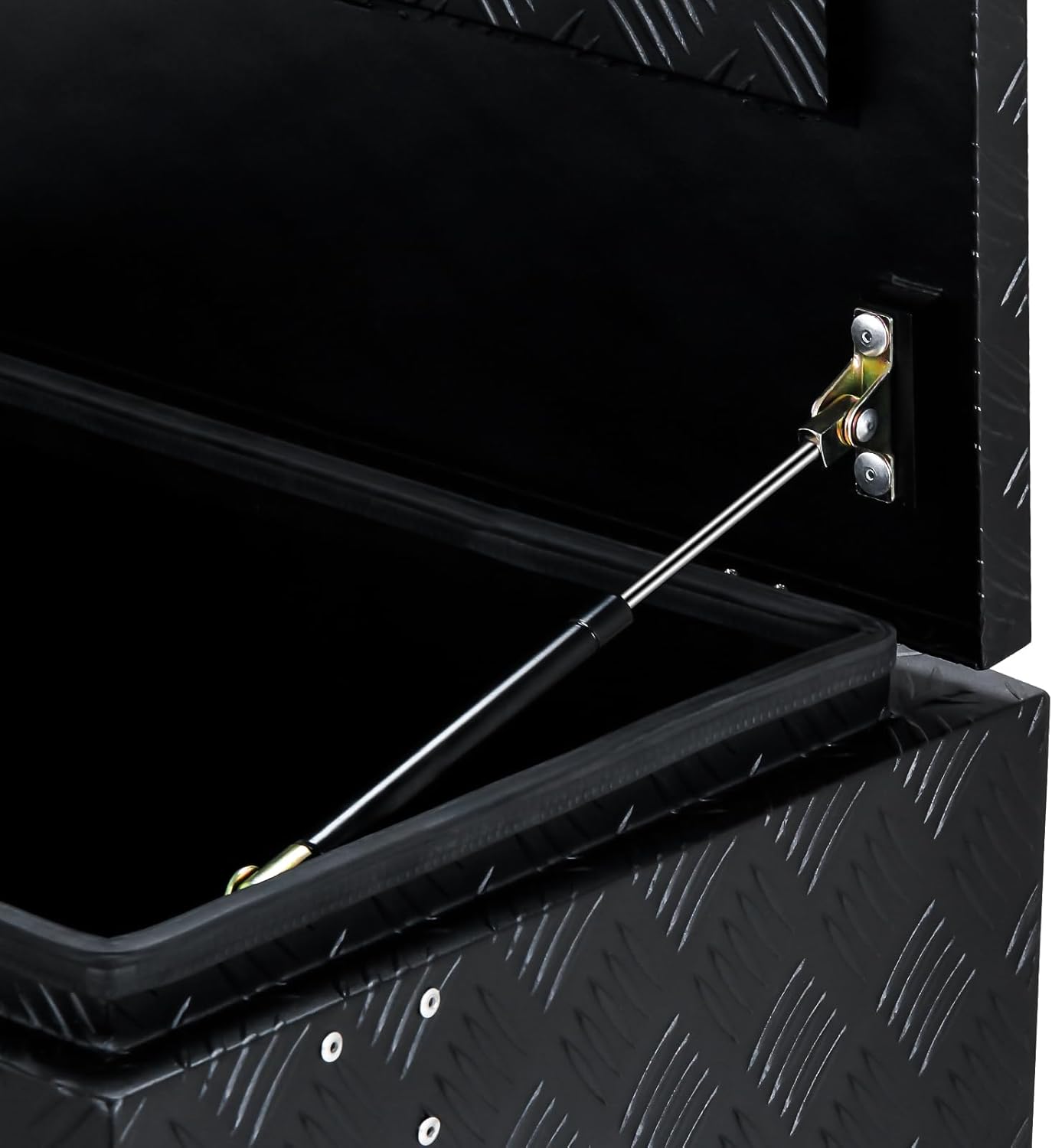 Aluminum Truck Tool Box With Lock & Keys, Heavy Duty Pick-Up Truck Bed 5 Bar Tread Tool Box, Trailer Storage Tool Box (24")