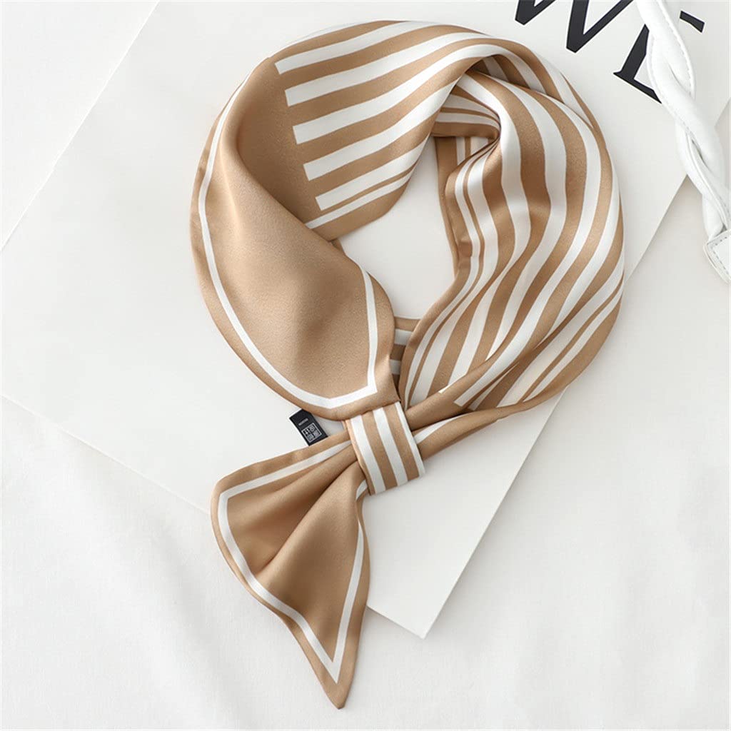Bufanda de Mujer Bufanda Cuadrada Estampado de Corbata de Pelo Pañuelo de Seda Satinada Pañuelo de Cabeza para Mujer Bufanda de Seda de Tira Larga pequeña (E 11 * 125CM)