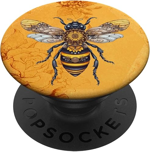 Abejorro Abejorro miel apicultor flor amarilla abeja PopSockets estándar PopGrip