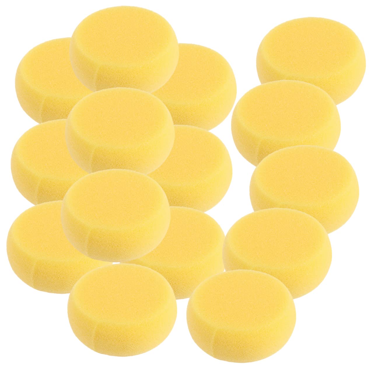 NUOBESTY 75 Pièces Éponge À Gâteau Ronde Jaune Pinceau Éponge De Poterie Éponge Aquarelle Ronde Éponge Jaune Tampon De Peinture Éponge De Peinture pour Enfants Éponges De Peinture Rondes