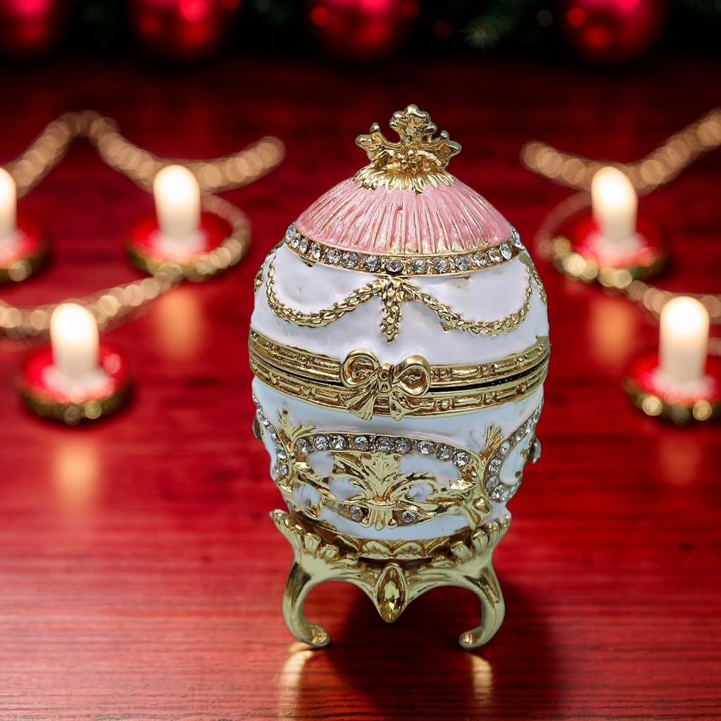 Amazon.com: Unique Faberge Egg Trinket Box, Hand-Painted Enameled