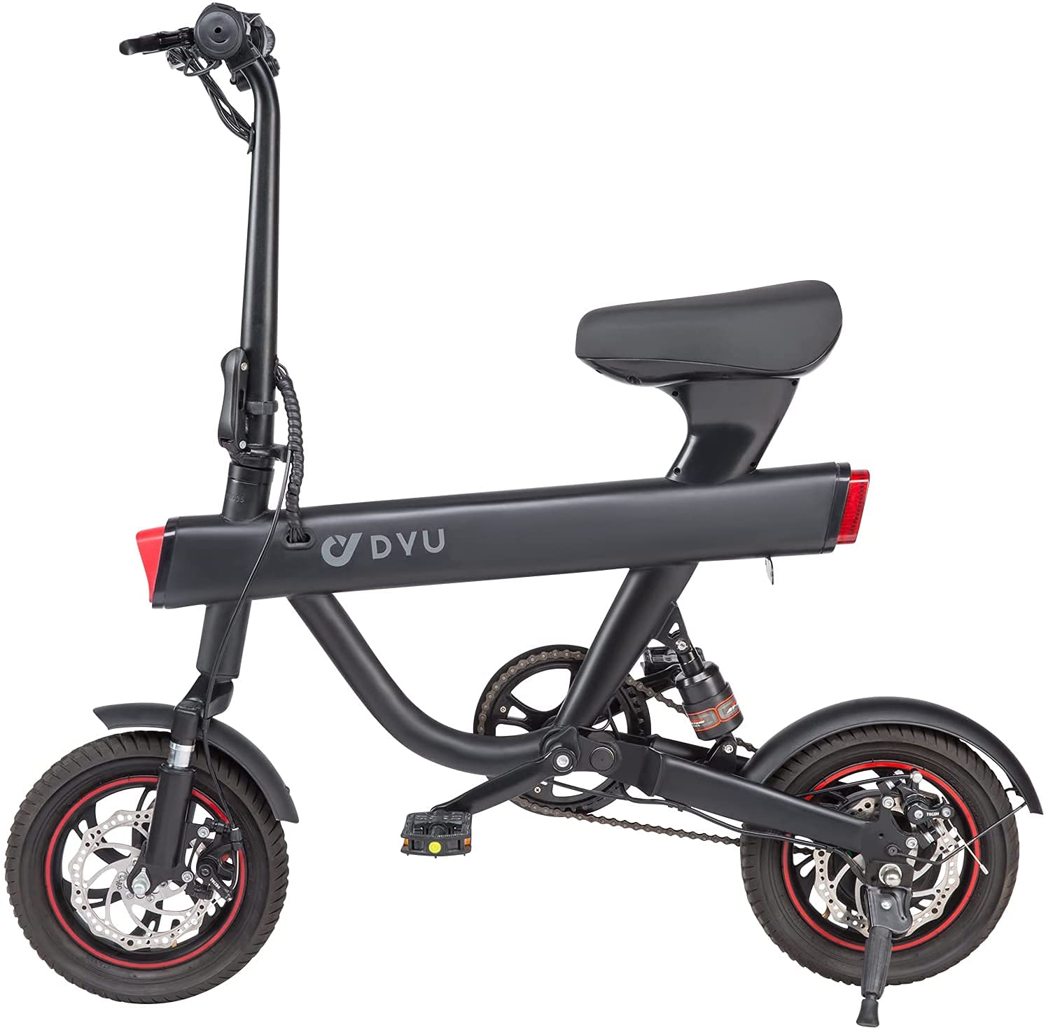 DYU Folding Electric Bike Ebike V1, Electric Commuter Bicycle with Lithium-Ion Battery, 15.5MPH, 3 R