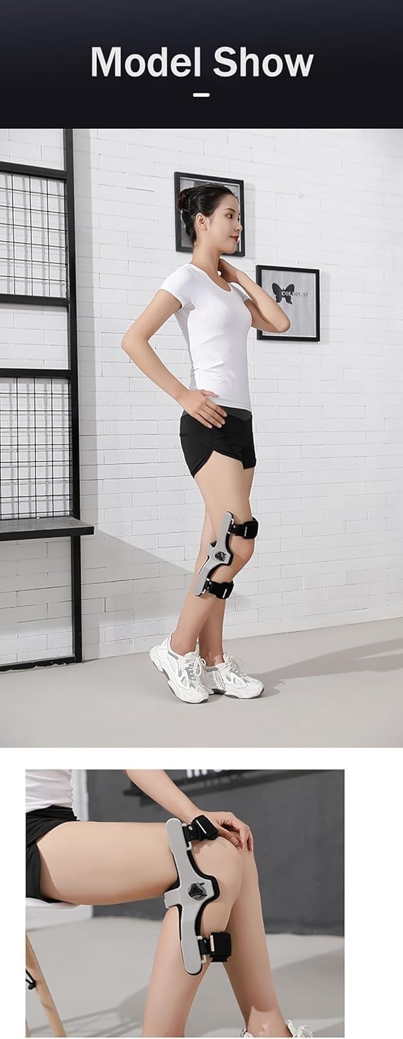 1 szt. Regulowany stabilizator kolana na przeprost – oddychające wsparcie dla ACL, PCL i powrotu do zdrowia po chorobie zwyrodnieniowej stawów(Right,Large)