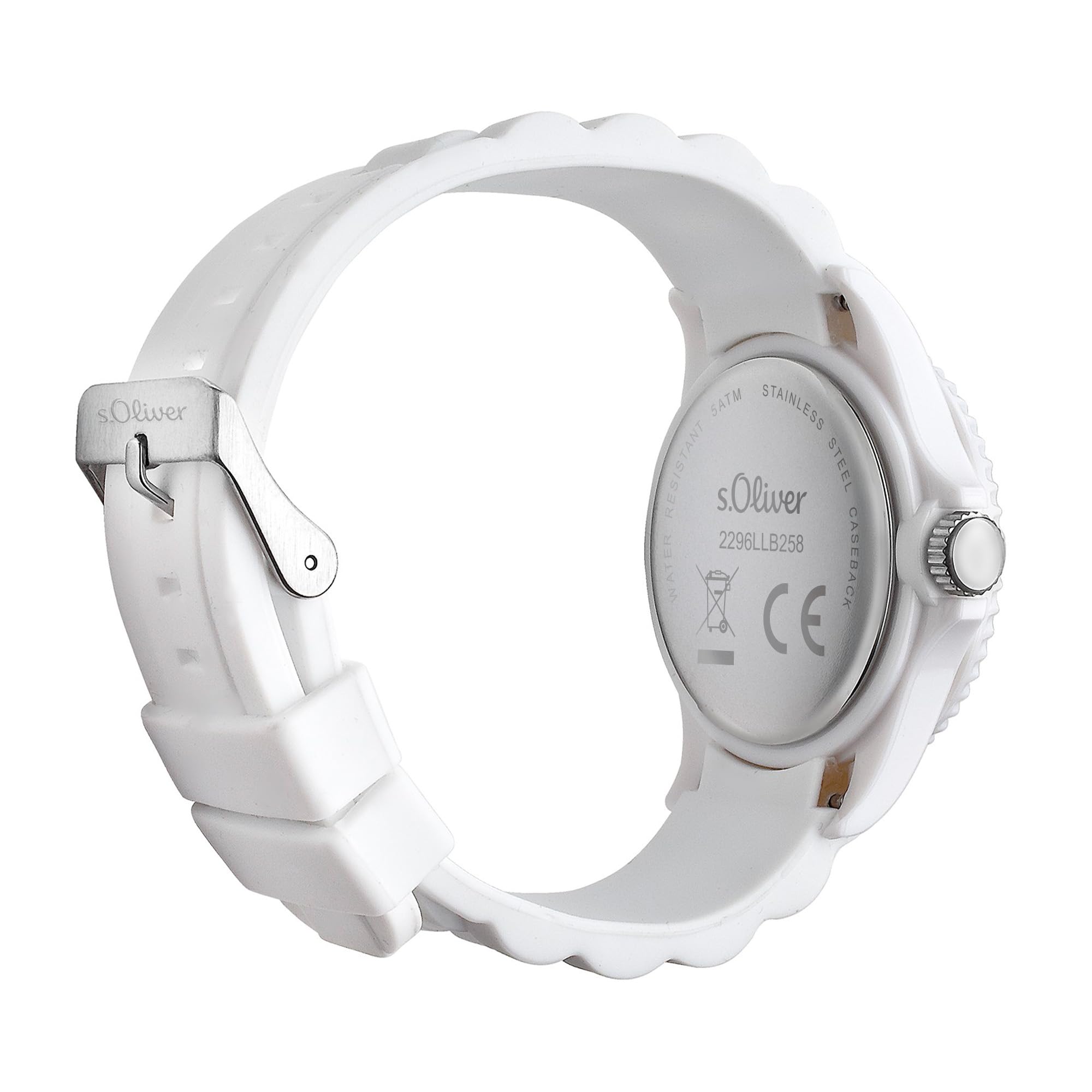 s.Oliver Armbanduhr mit Silikonband - 35 mm - Unisex Silikonuhr für Damen, Herren, Kinder und Teens - analoge Armbanduhr mit Quarzwerk - hoher 5 ATM wasserdicht - Kratzfest