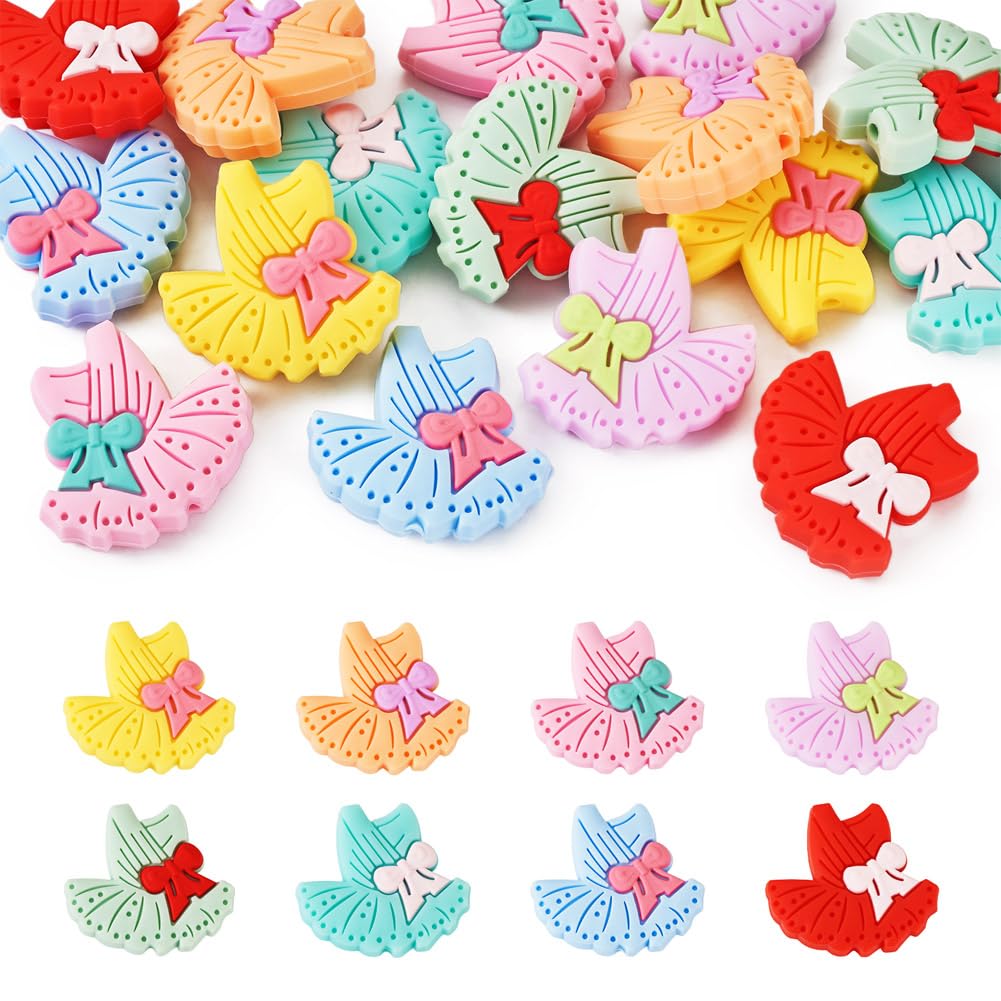 Cheriswelry 16Pcs 8 Colors Dress Silicone Beads Candy Color Rubber Beads for DIY Necklaces Bracelet Making Pen Decorations โ image 1