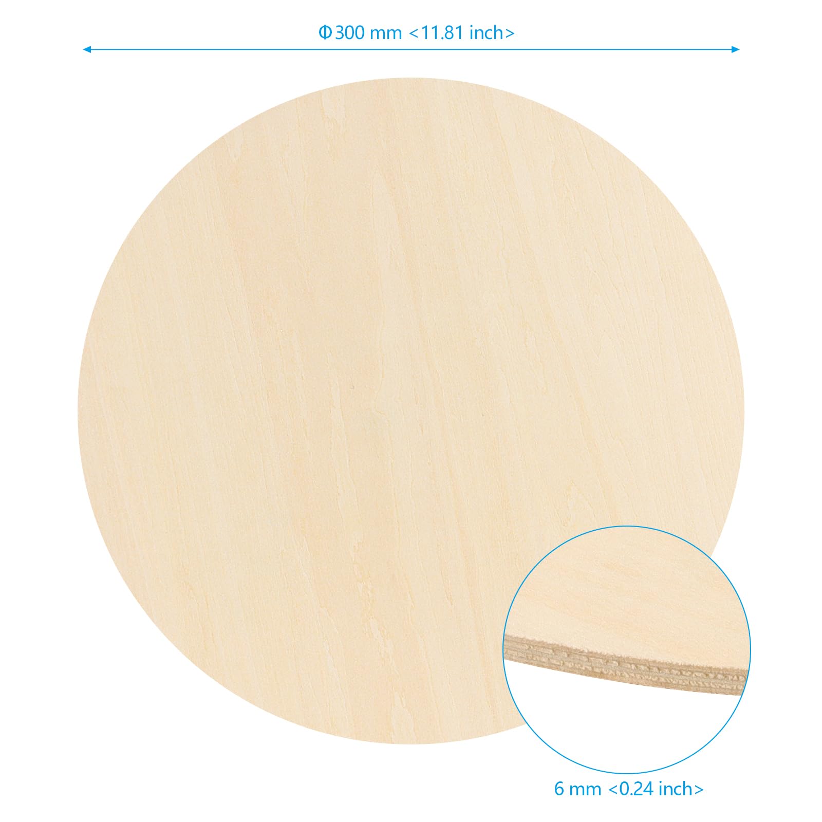 8 círculos de madera de 12 pulgadas, corte de madera de 1/4 pulgadas de grosor, círculos de madera sin terminar para manualidades, colgador de puerta, arte de pared, bricolaje y decoraciones
