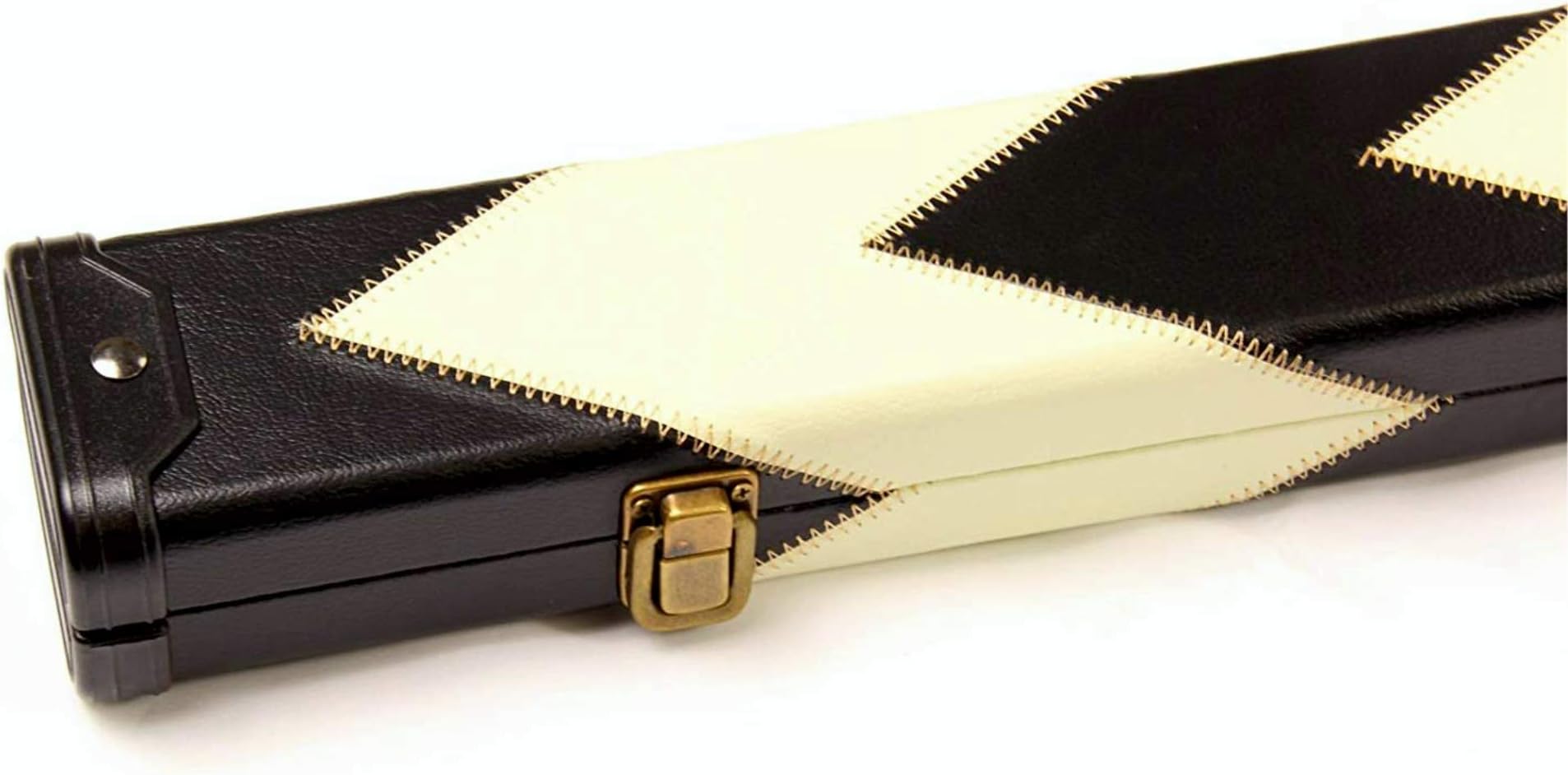 J8B Luxury 3/4 White and Black Arrow Leather Patch Effect Snooker Pool Cue Case
