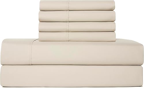 32653 Juego de sábanas y fundas de almohada de 6 piezas de tamaño Queen con tecnología de refrigeración ultrasuave y ecológica, lavable a máquina,