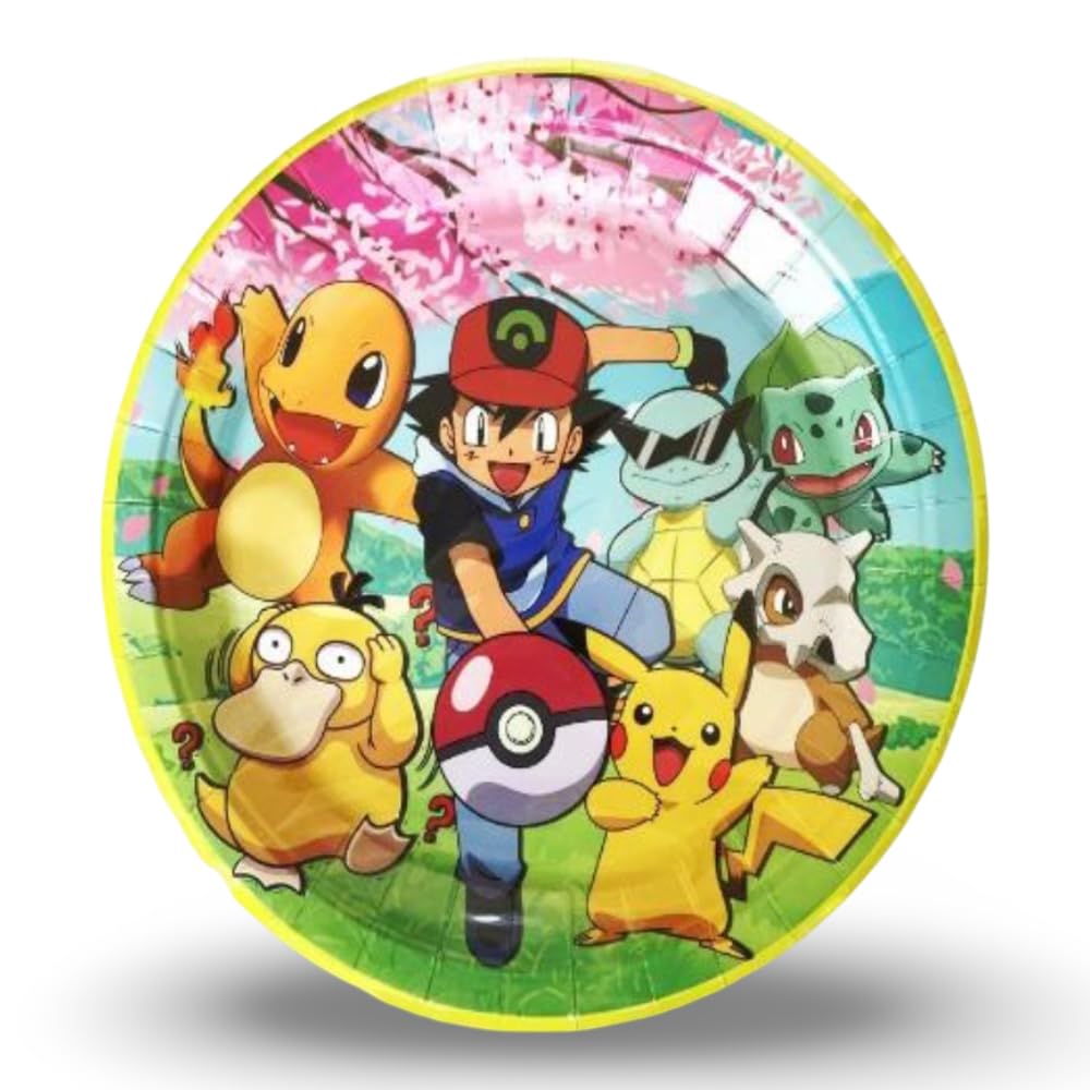 Pokémon Party Supplies | Paper Plates | Party Tableware | 22cm Plate (Design 2)