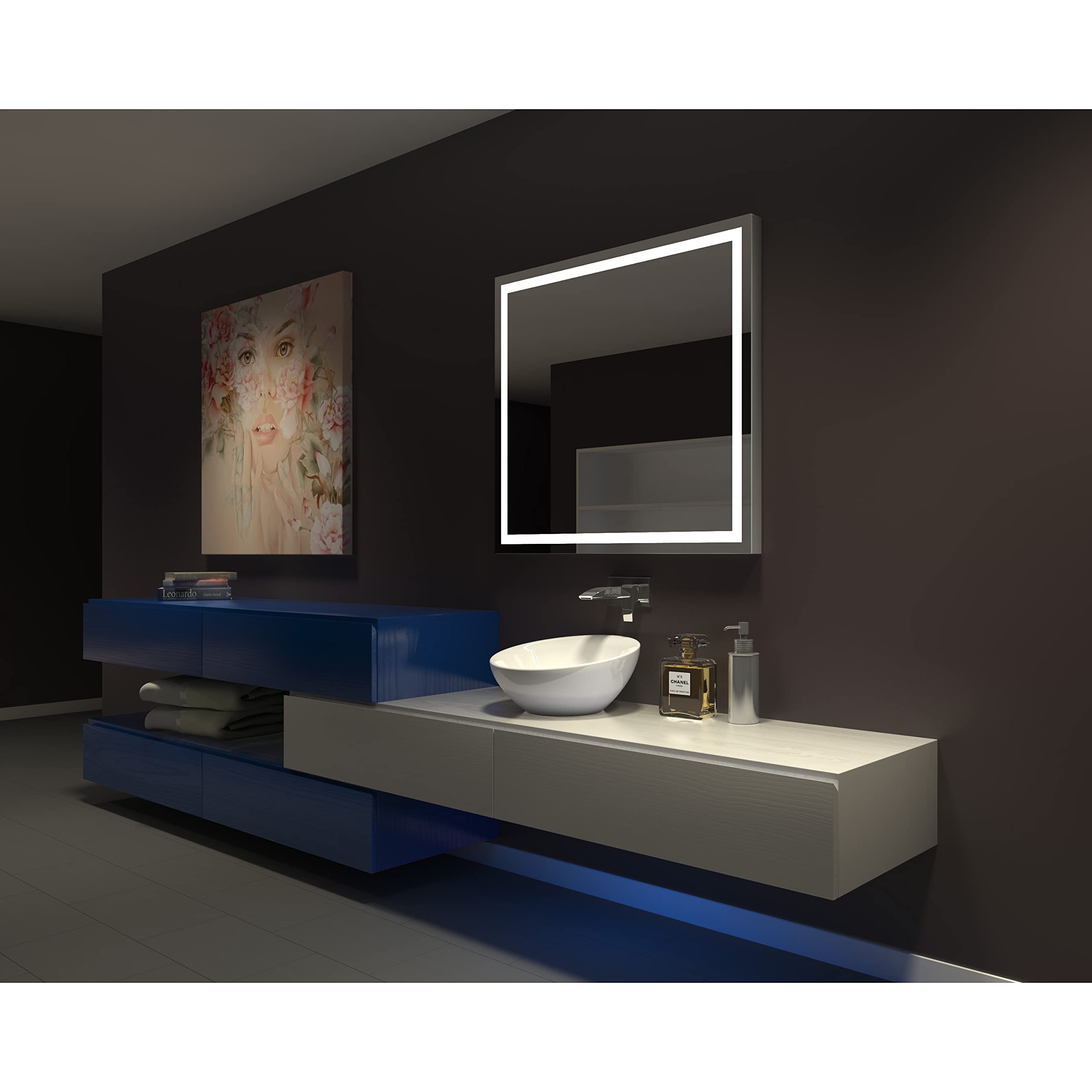 IB MirrorDIMMABLE Lighted Bathroom Mirror Harmony 40 in X 35 in 6000 K