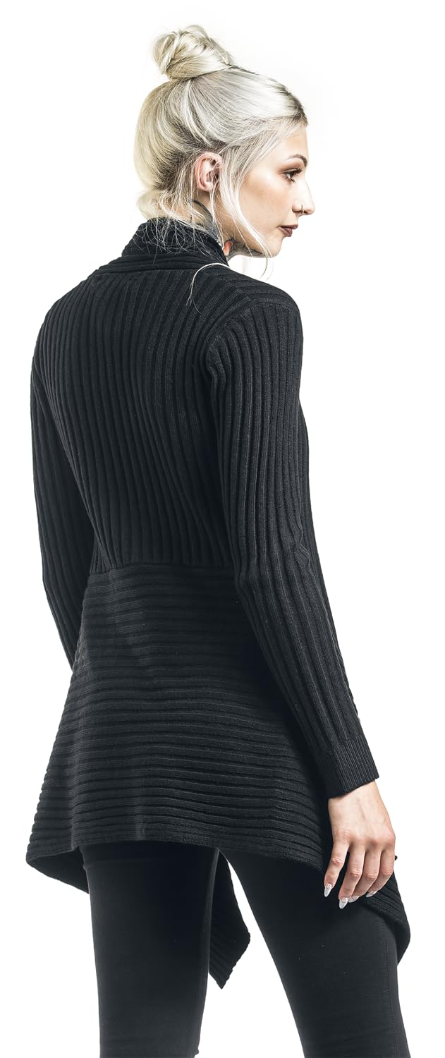 Black Premium by EMP Damen schwarzer Strick-Cardigan mit Schalkragen